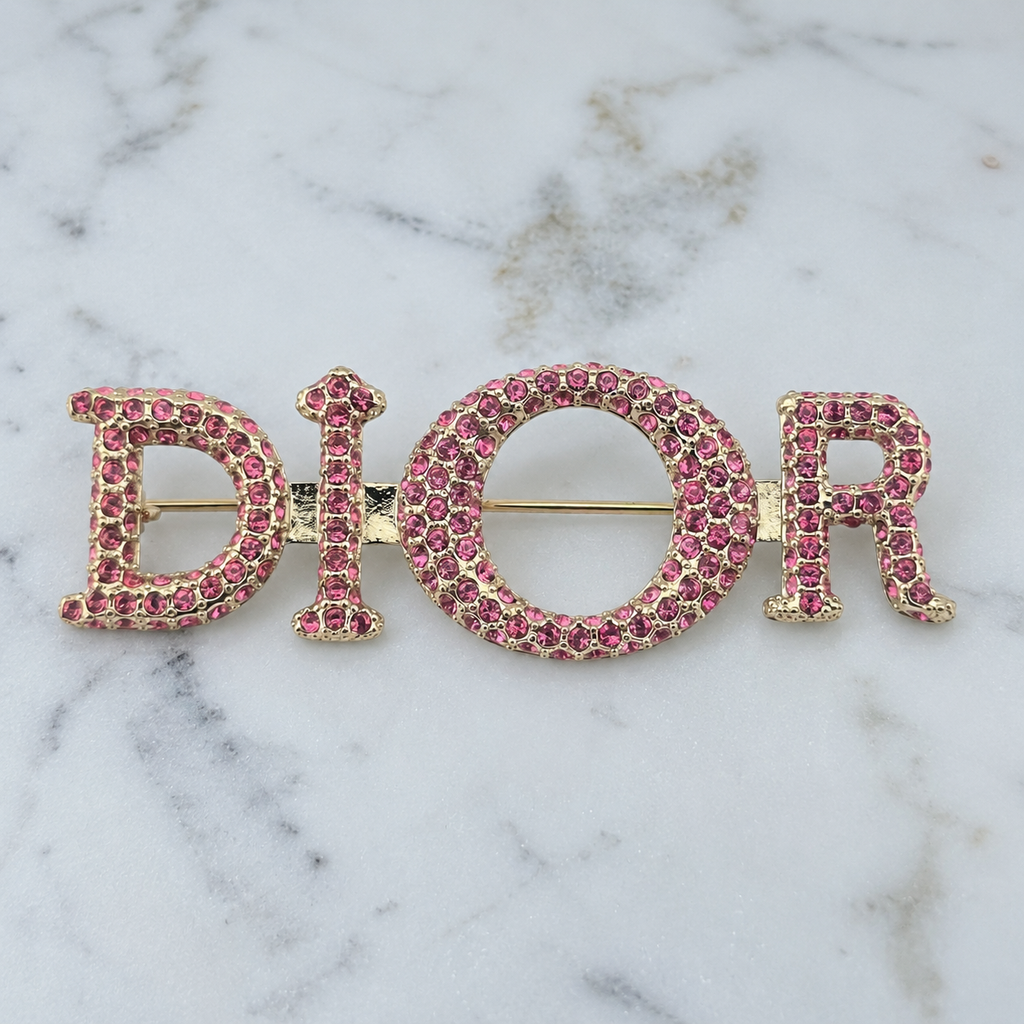 Dior Fuschia pink brooch 