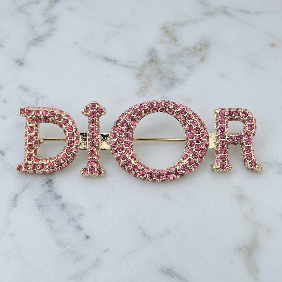 Dior Fuschia pink brooch 