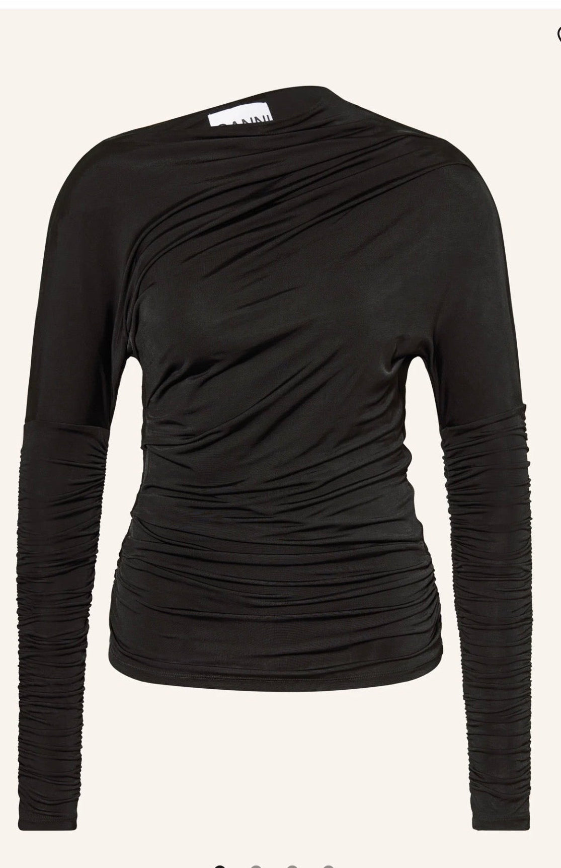 Ganni ladies black top front view 