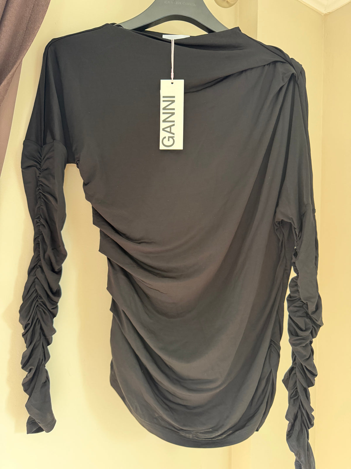  Ganni black long sleeve top 
