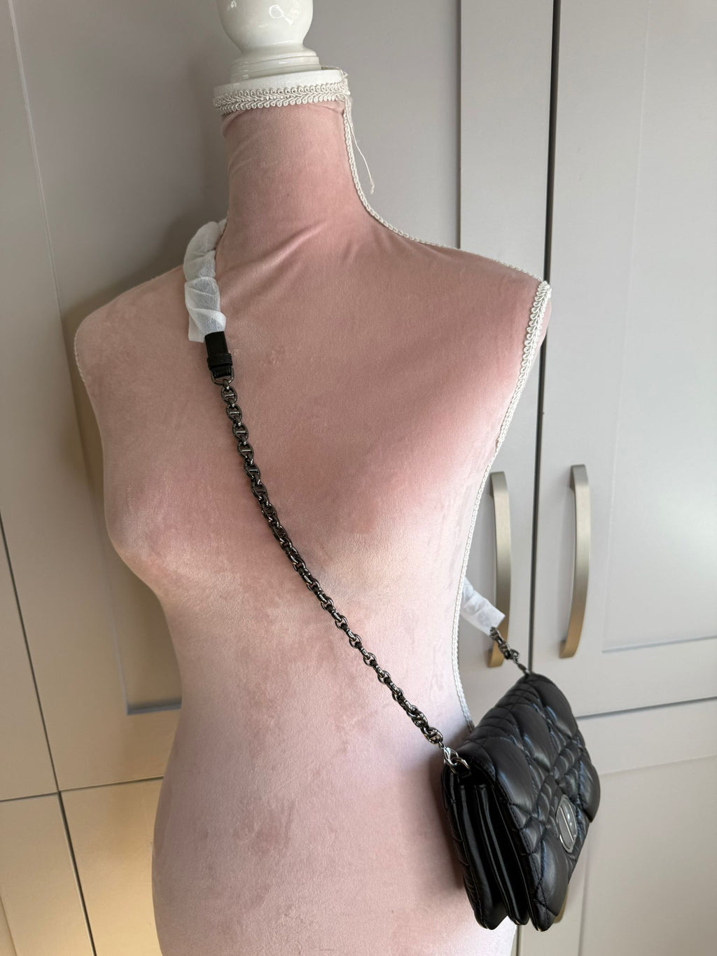 New Christian Dior Calfskin Macrocannage Mini Caro Bag