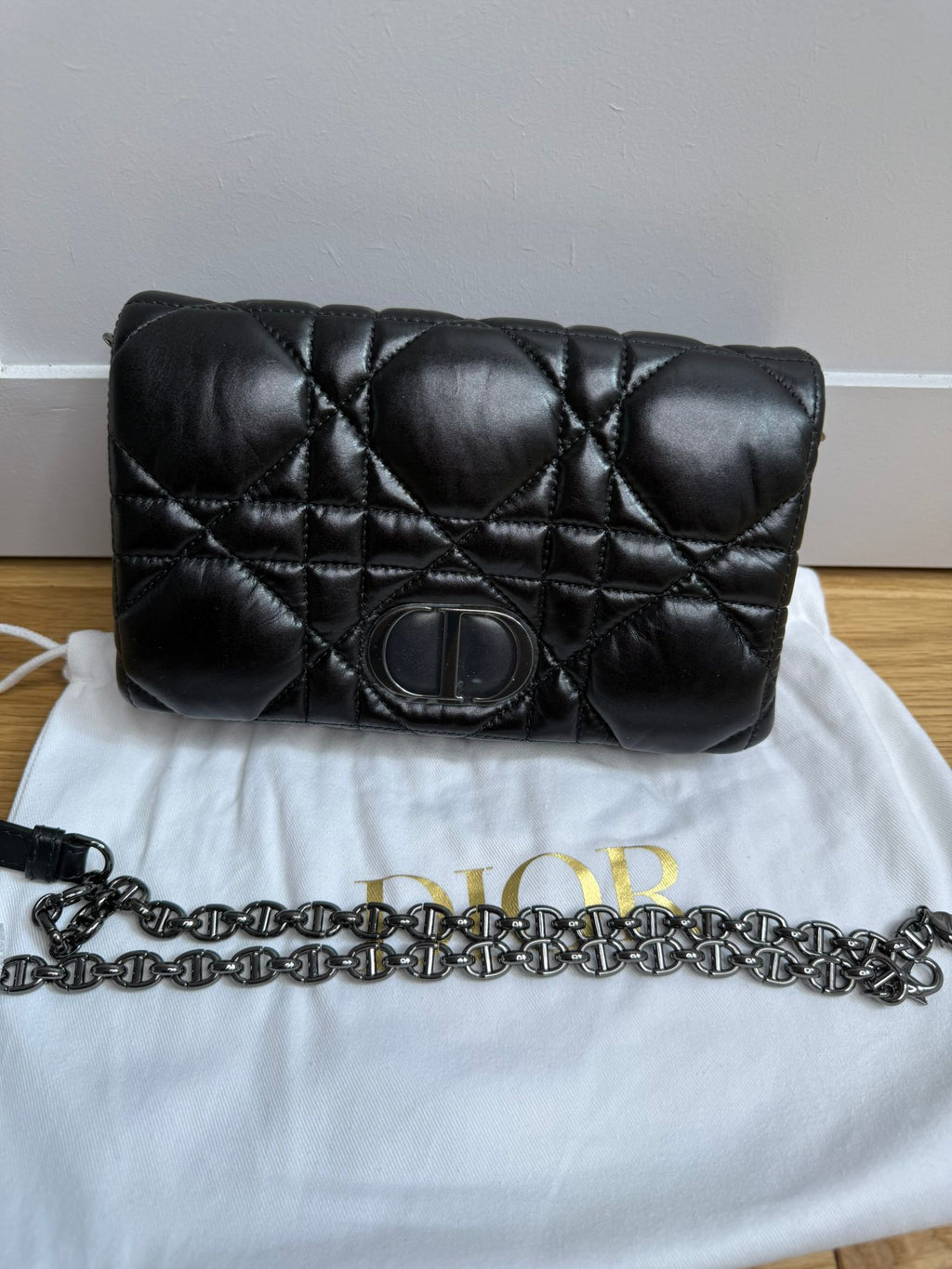 New Christian Dior Calfskin Macrocannage Mini Caro Bag