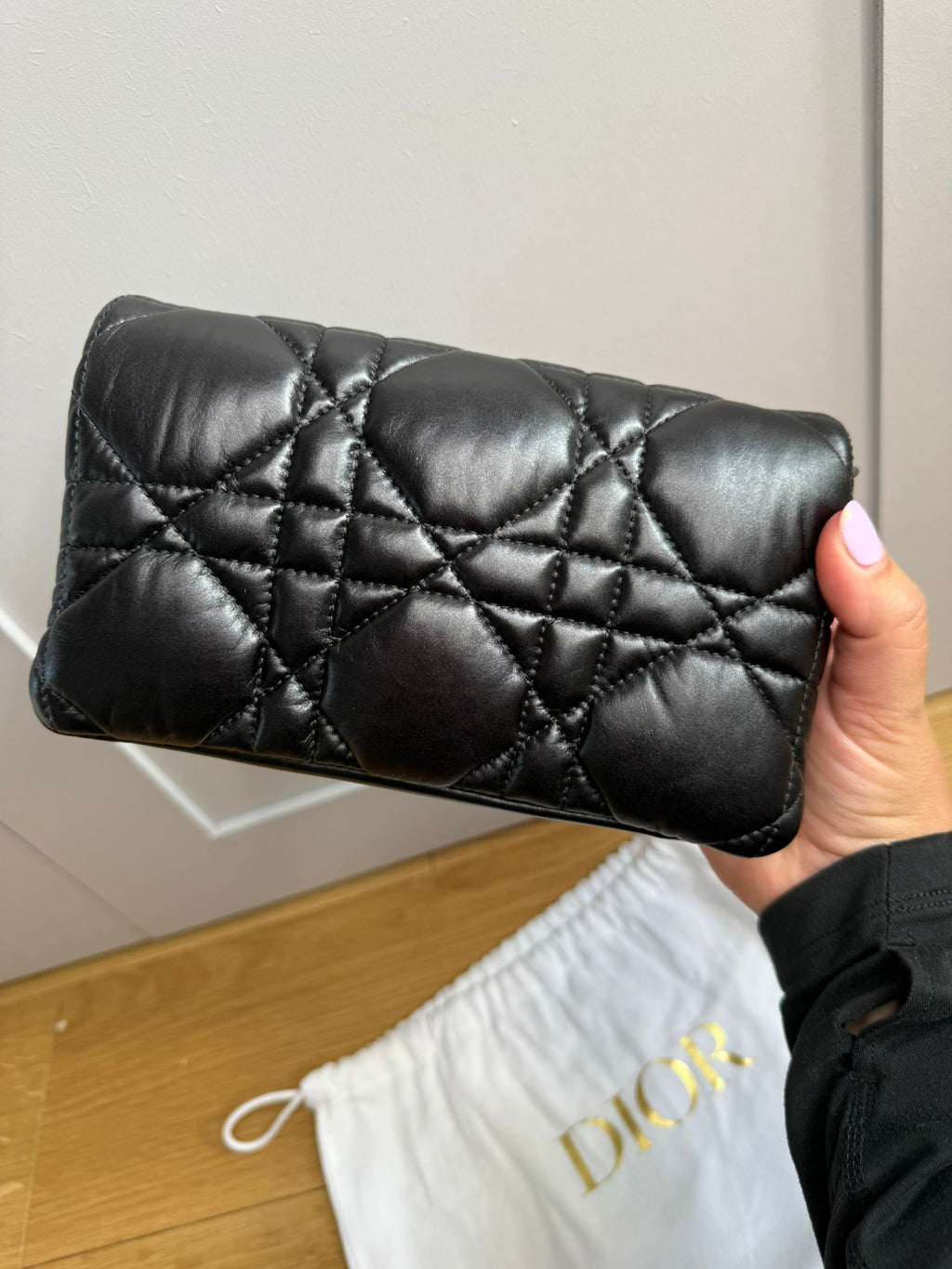 New Christian Dior Calfskin Macrocannage Mini Caro Bag