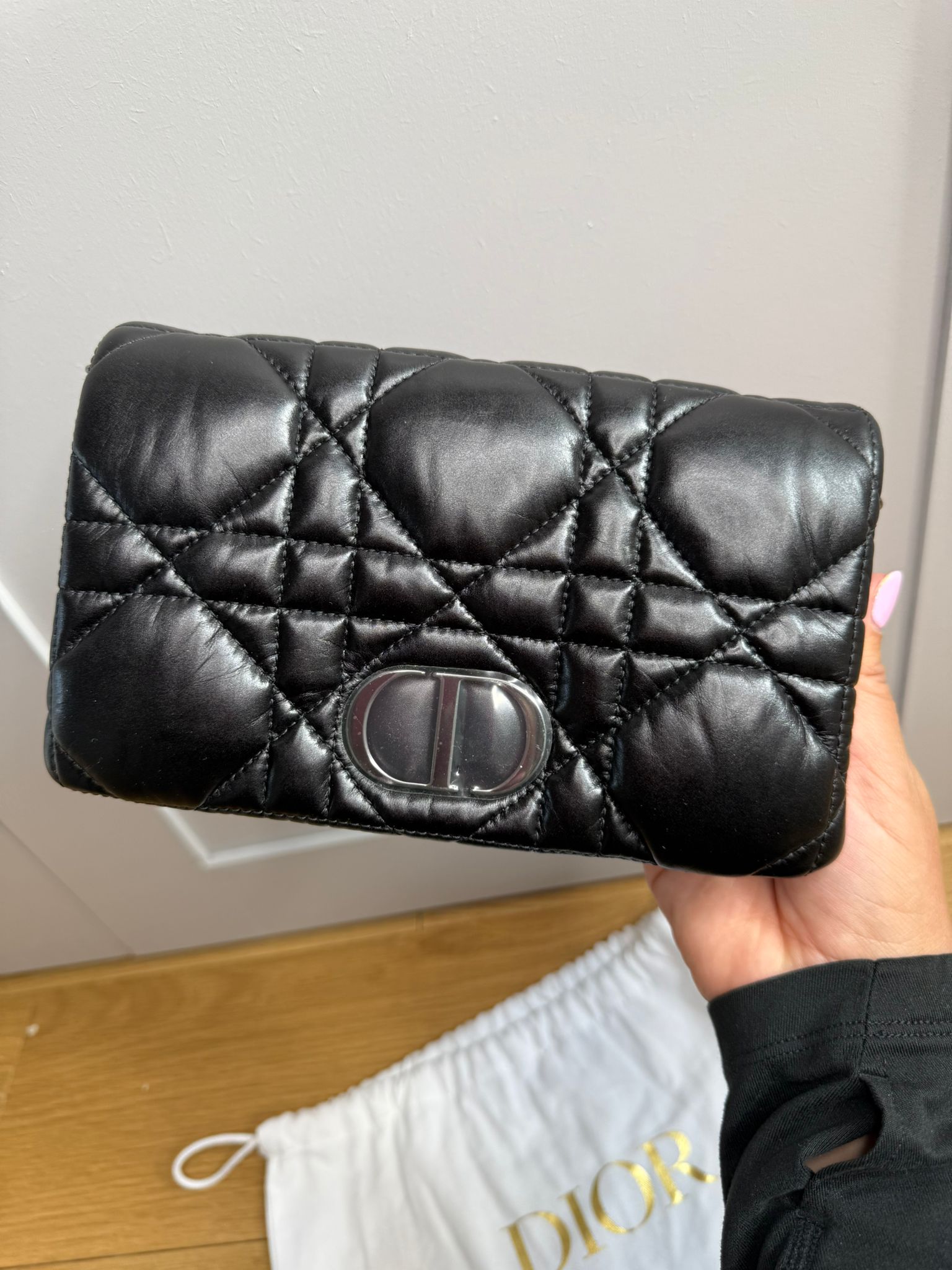 New Christian Dior Calfskin Macrocannage Mini Caro Bag