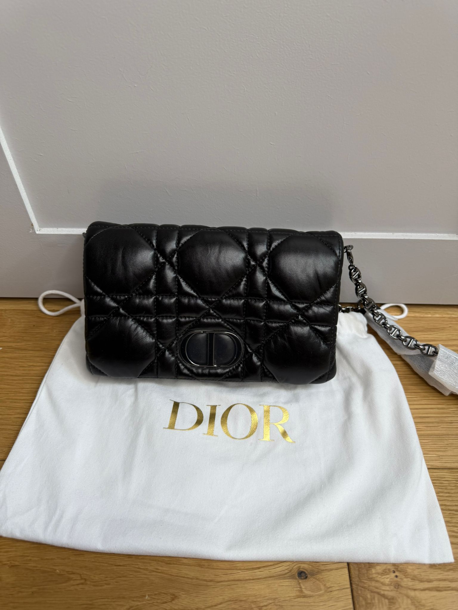 New Christian Dior Calfskin Macrocannage Mini Caro Bag