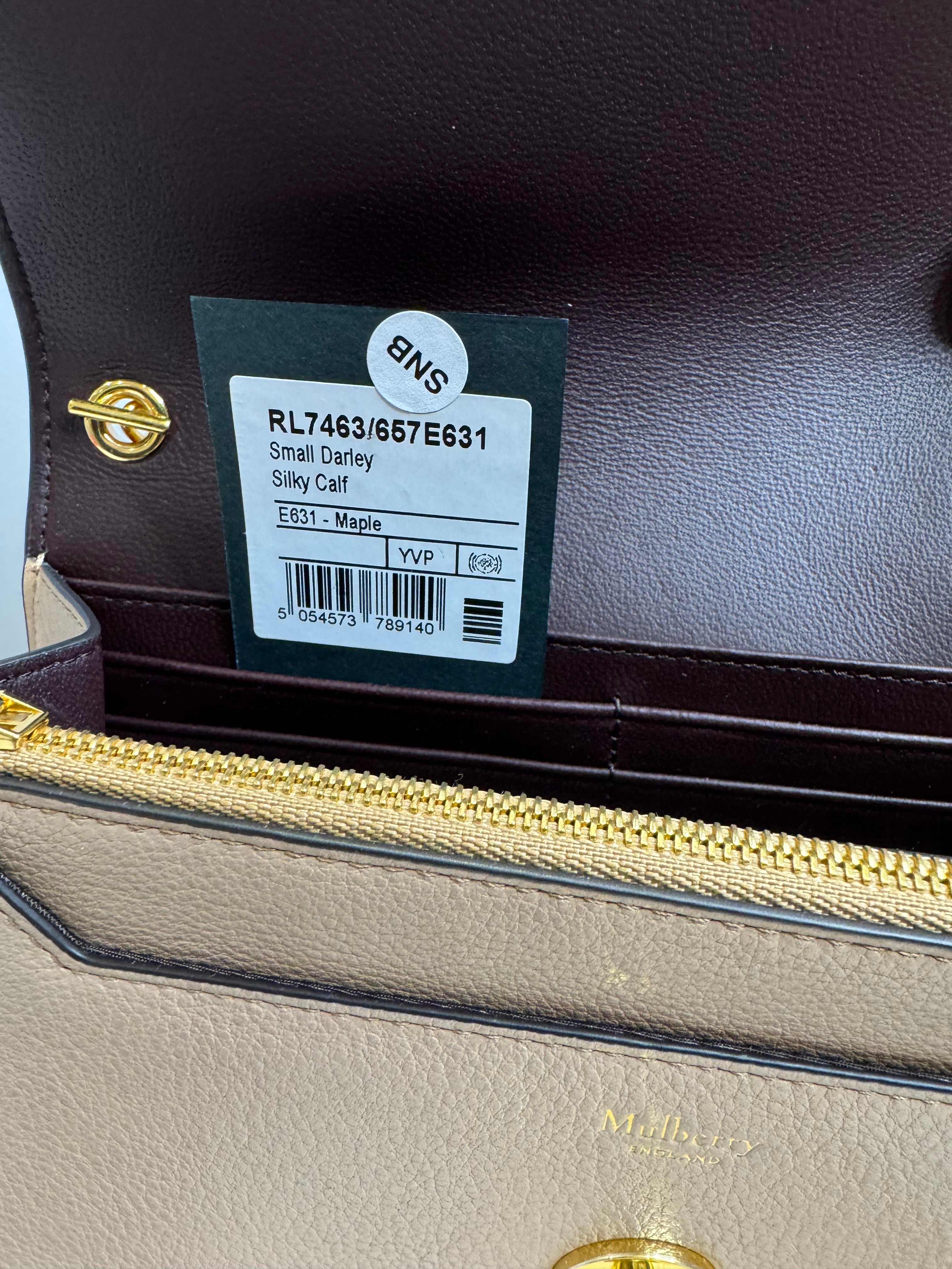 New Mulberry Small Darley in Maple with Goldtone Hardwear