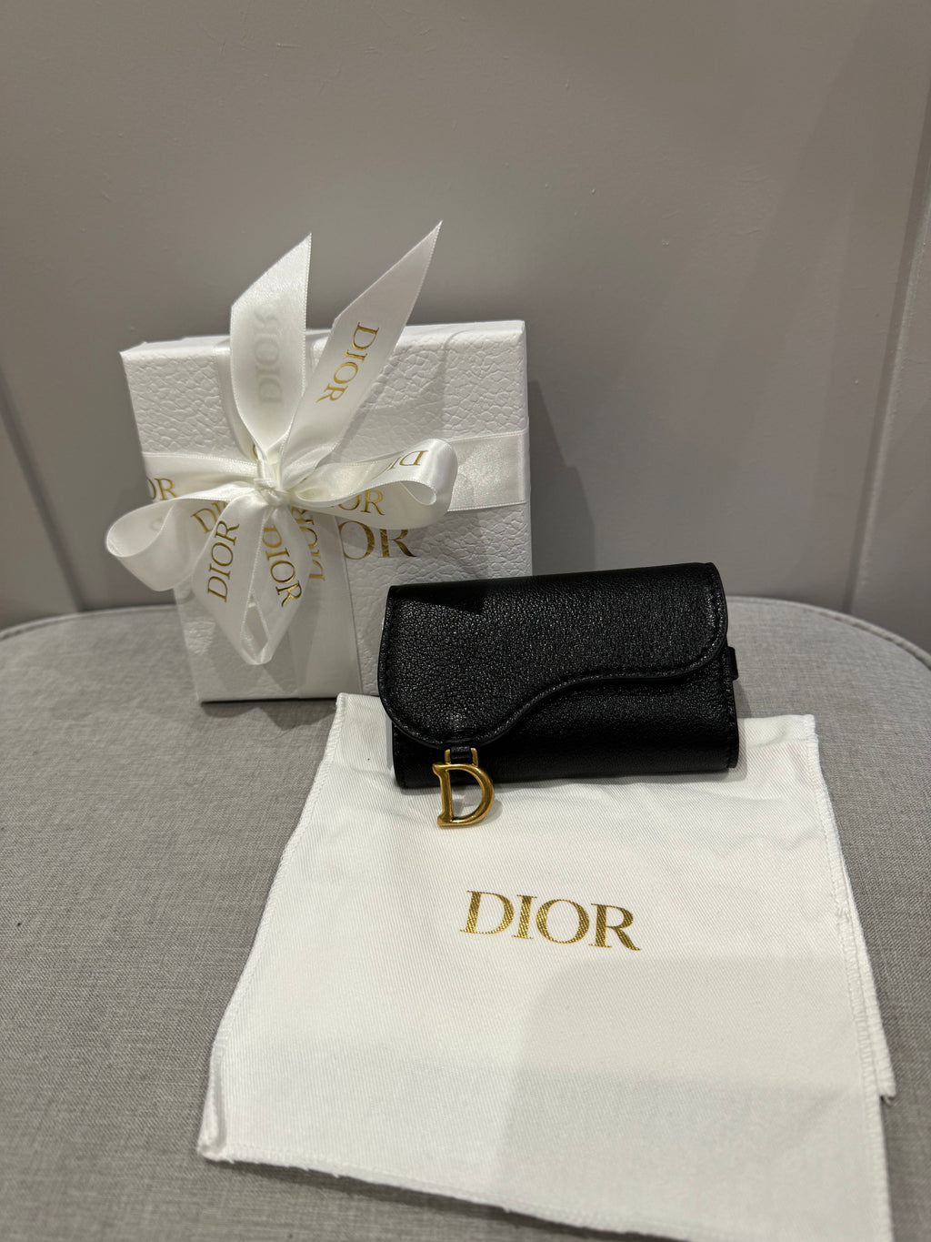 New Christian Dior Saddle Style Key Holder Wallet
