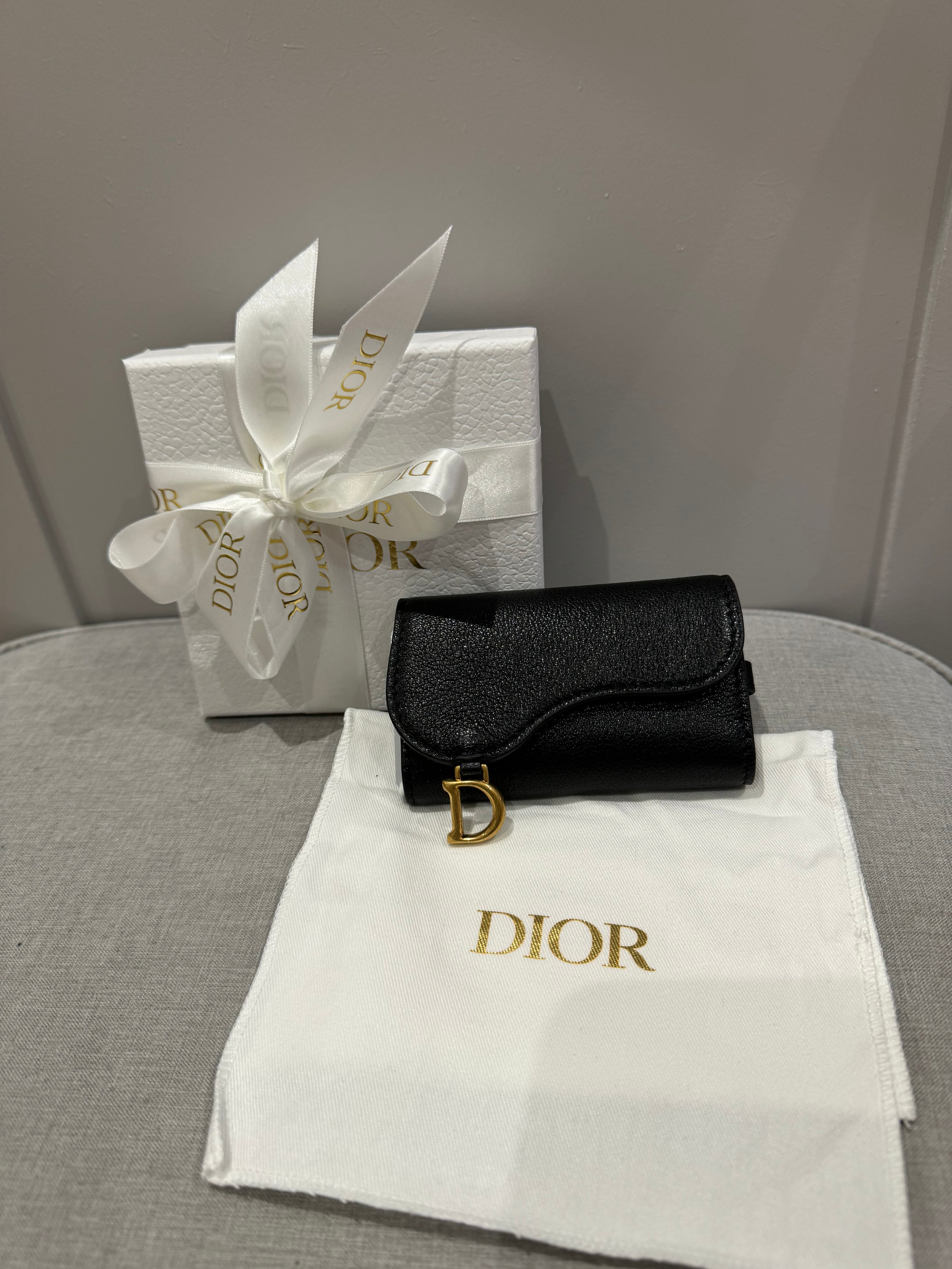 New Christian Dior Saddle Style Key Holder Wallet