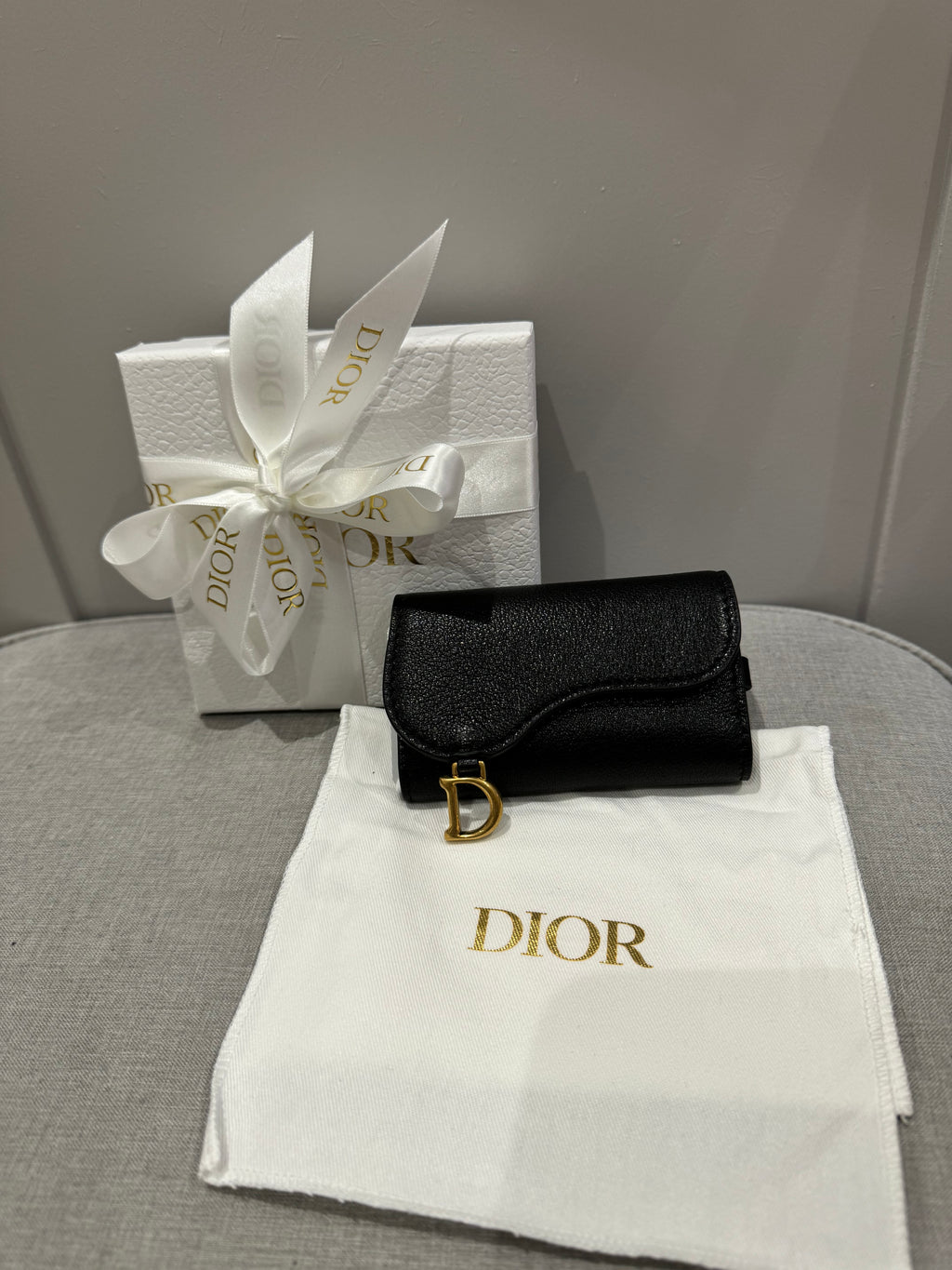 New Christian Dior Saddle Style Key Holder Wallet