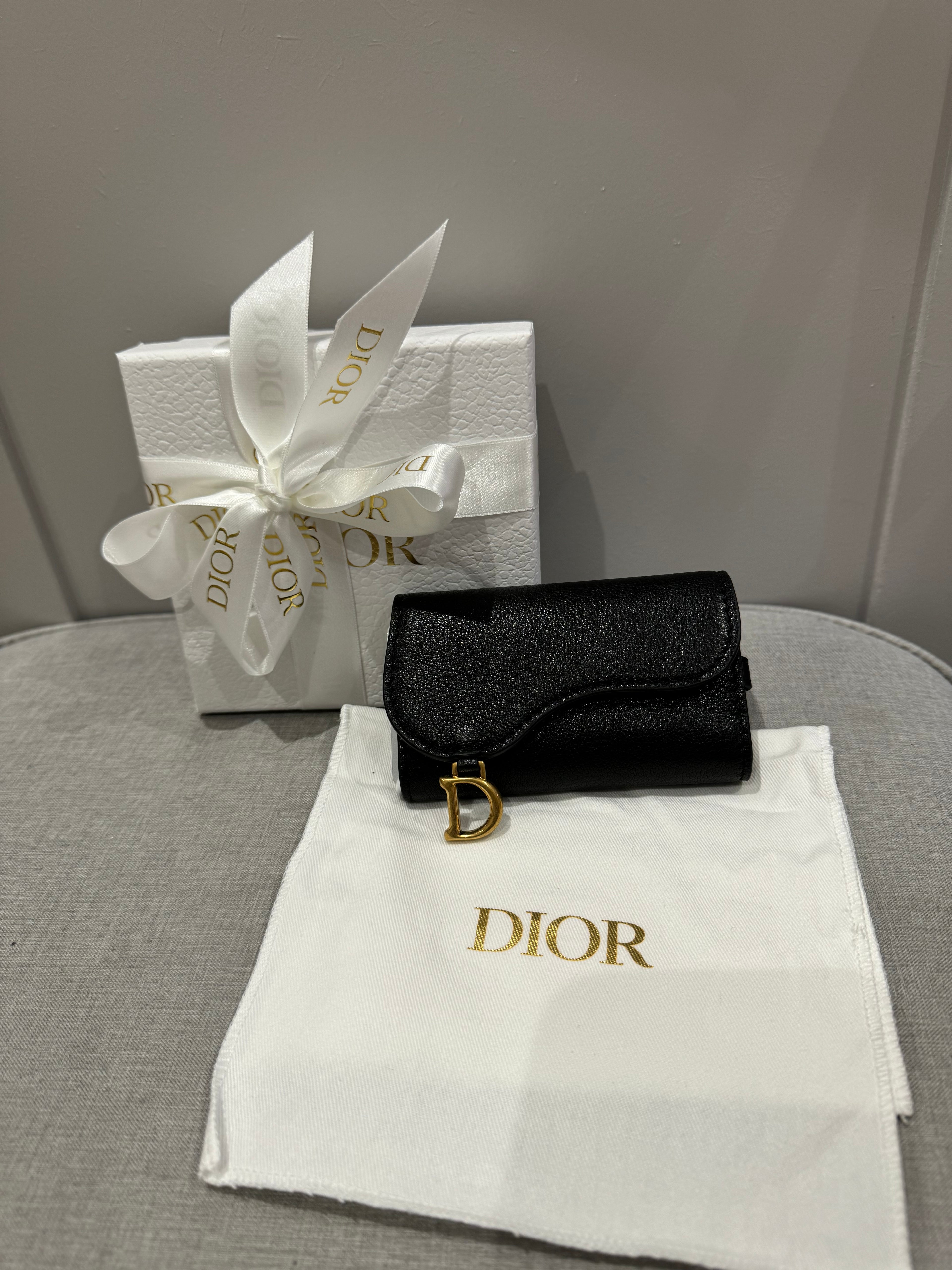New Christian Dior Saddle Style Key Holder Wallet