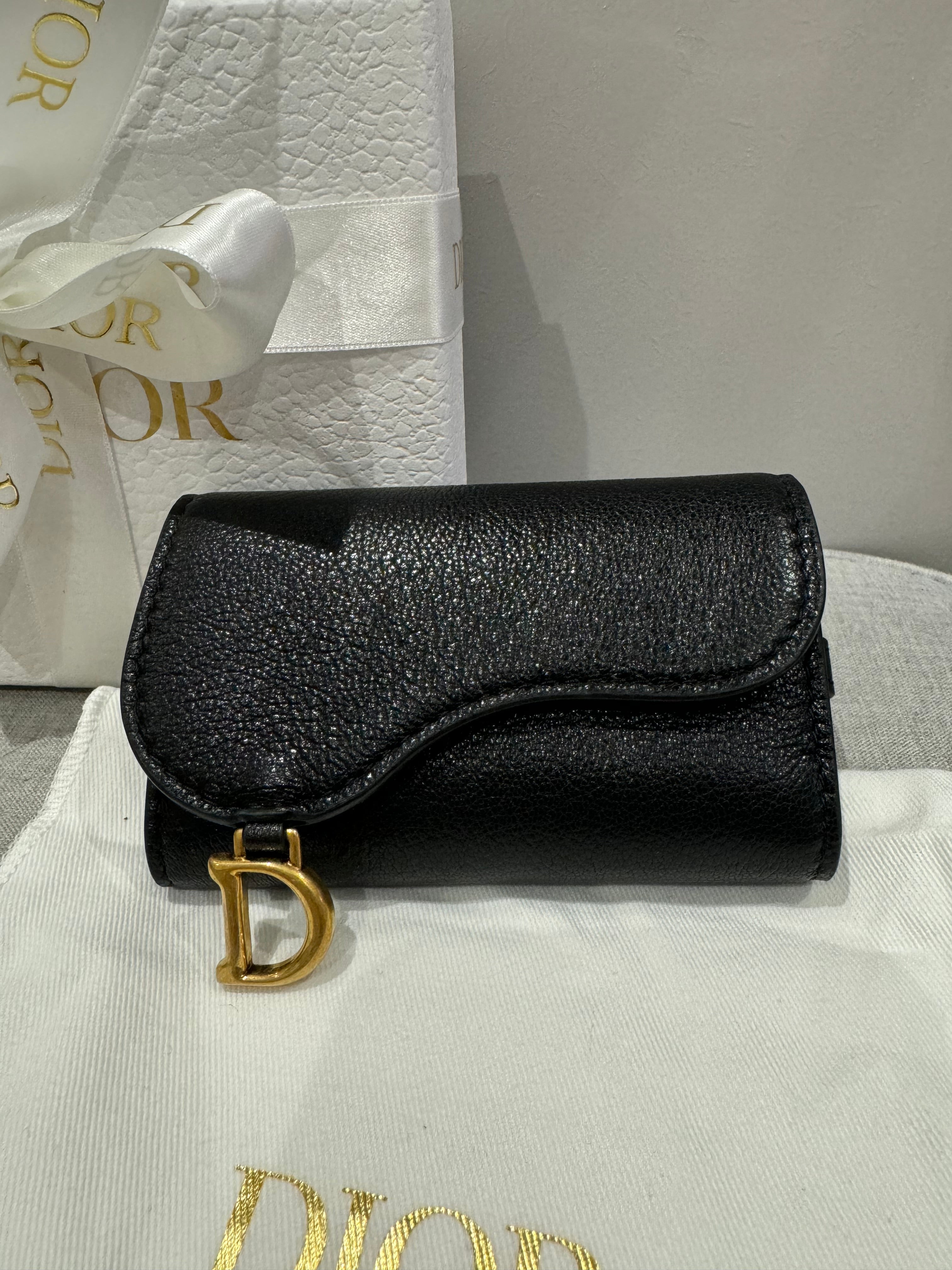 New Christian Dior Saddle Style Key Holder Wallet