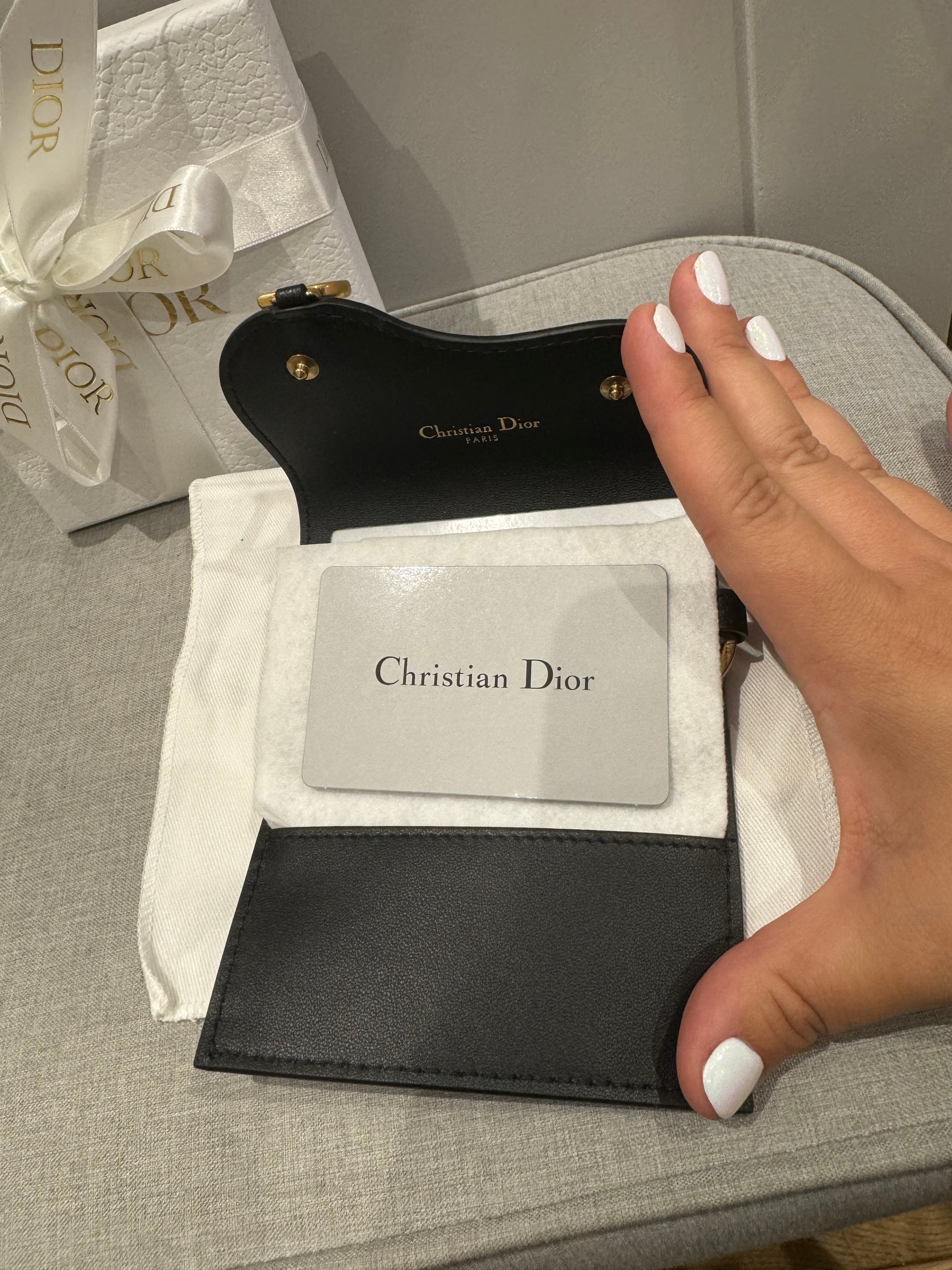 New Christian Dior Saddle Style Key Holder Wallet