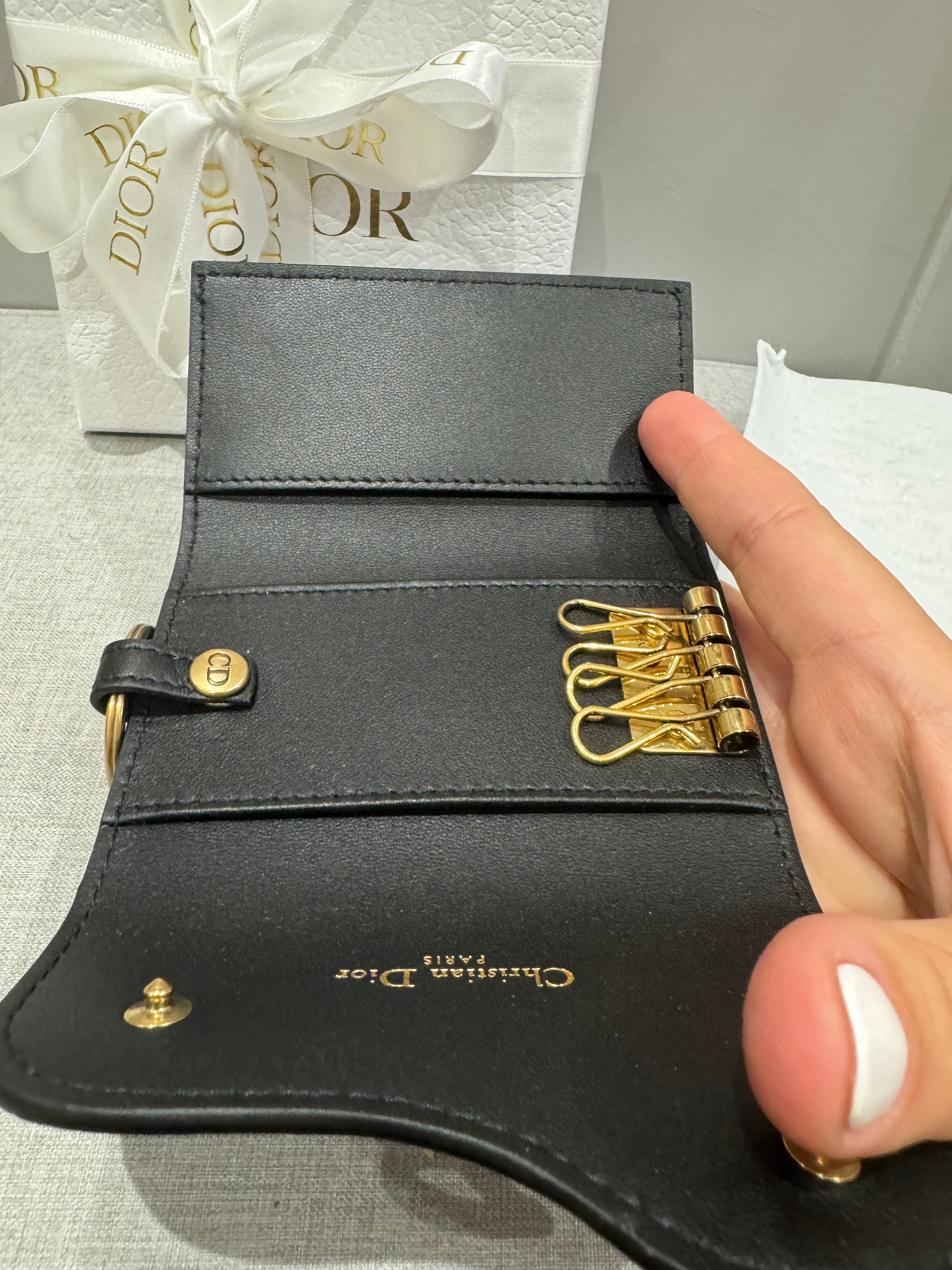 New Christian Dior Saddle Style Key Holder Wallet