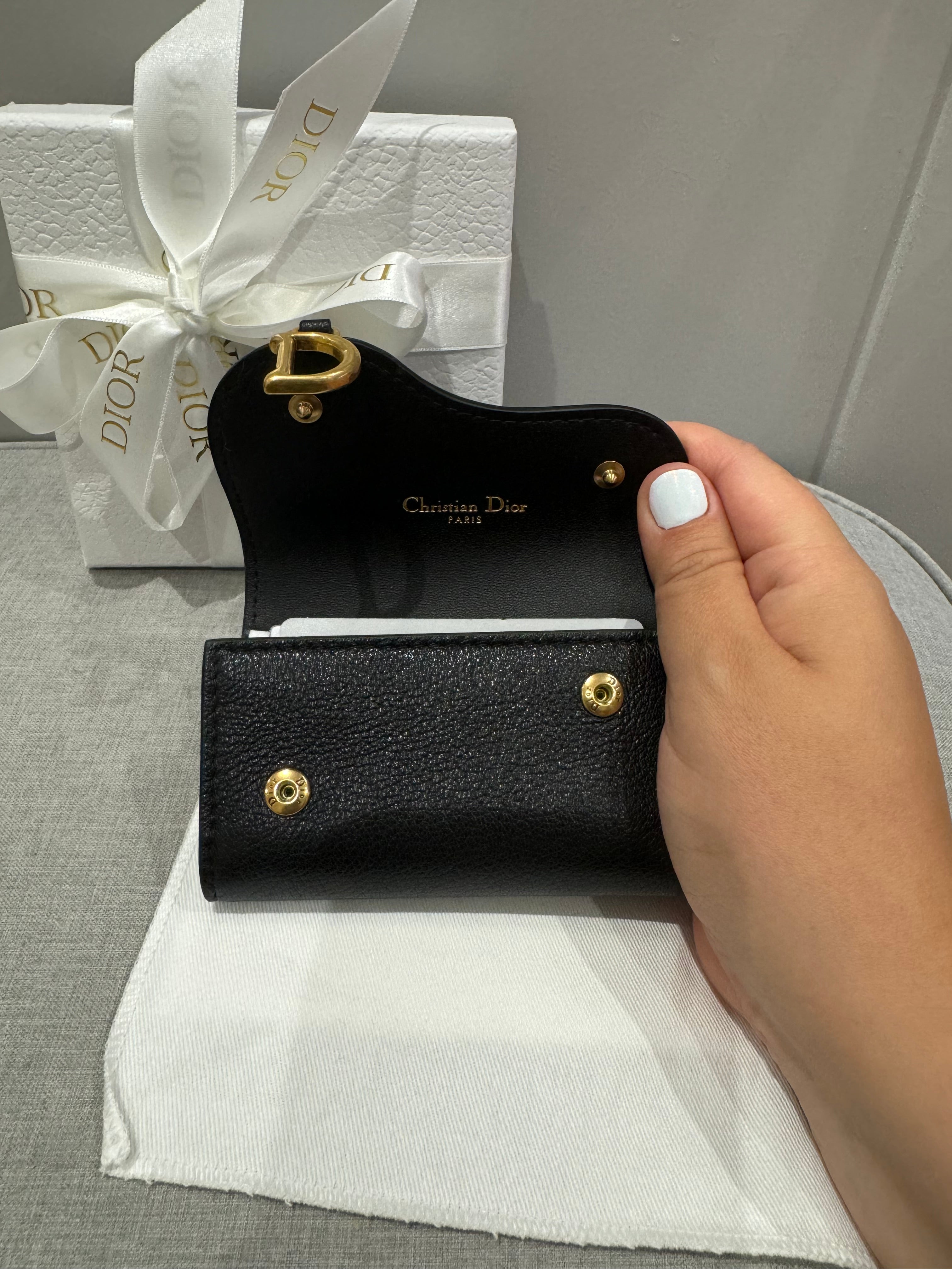 New Christian Dior Saddle Style Key Holder Wallet