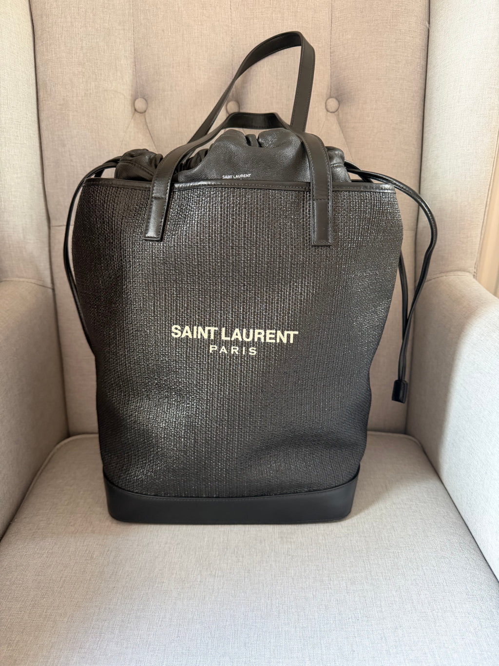 Saint Laurent Teddy Bucket Bag – Black – Very Good Pre-Owned Condition
