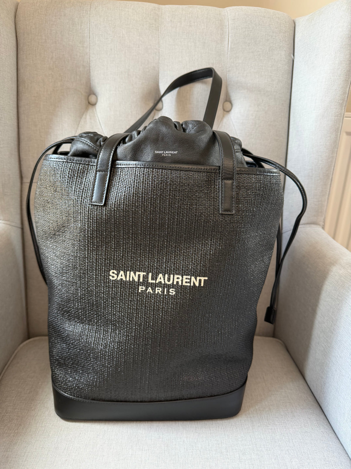 Saint Laurent Teddy Bucket Bag – Black – Very Good Pre-Owned Condition