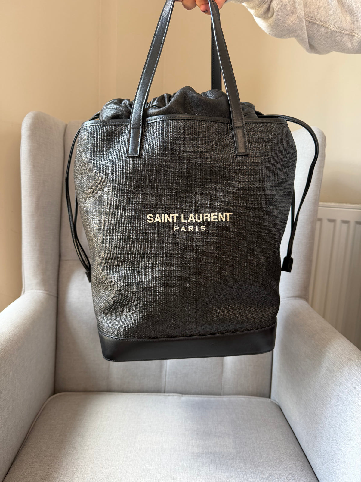 Saint Laurent Teddy Bucket Bag – Black – Very Good Pre-Owned Condition
