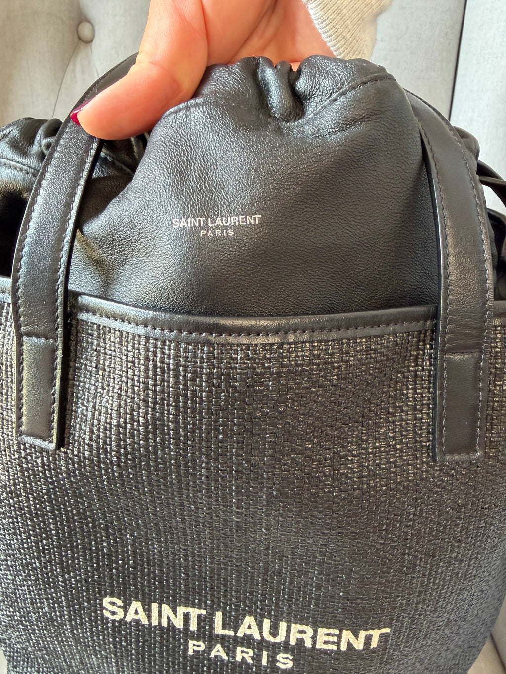 Saint Laurent Teddy Bucket Bag – Black – Very Good Pre-Owned Condition