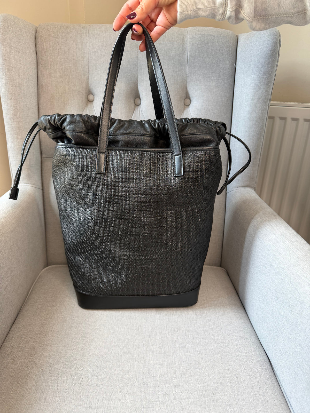 Saint Laurent Teddy Bucket Bag – Black – Very Good Pre-Owned Condition