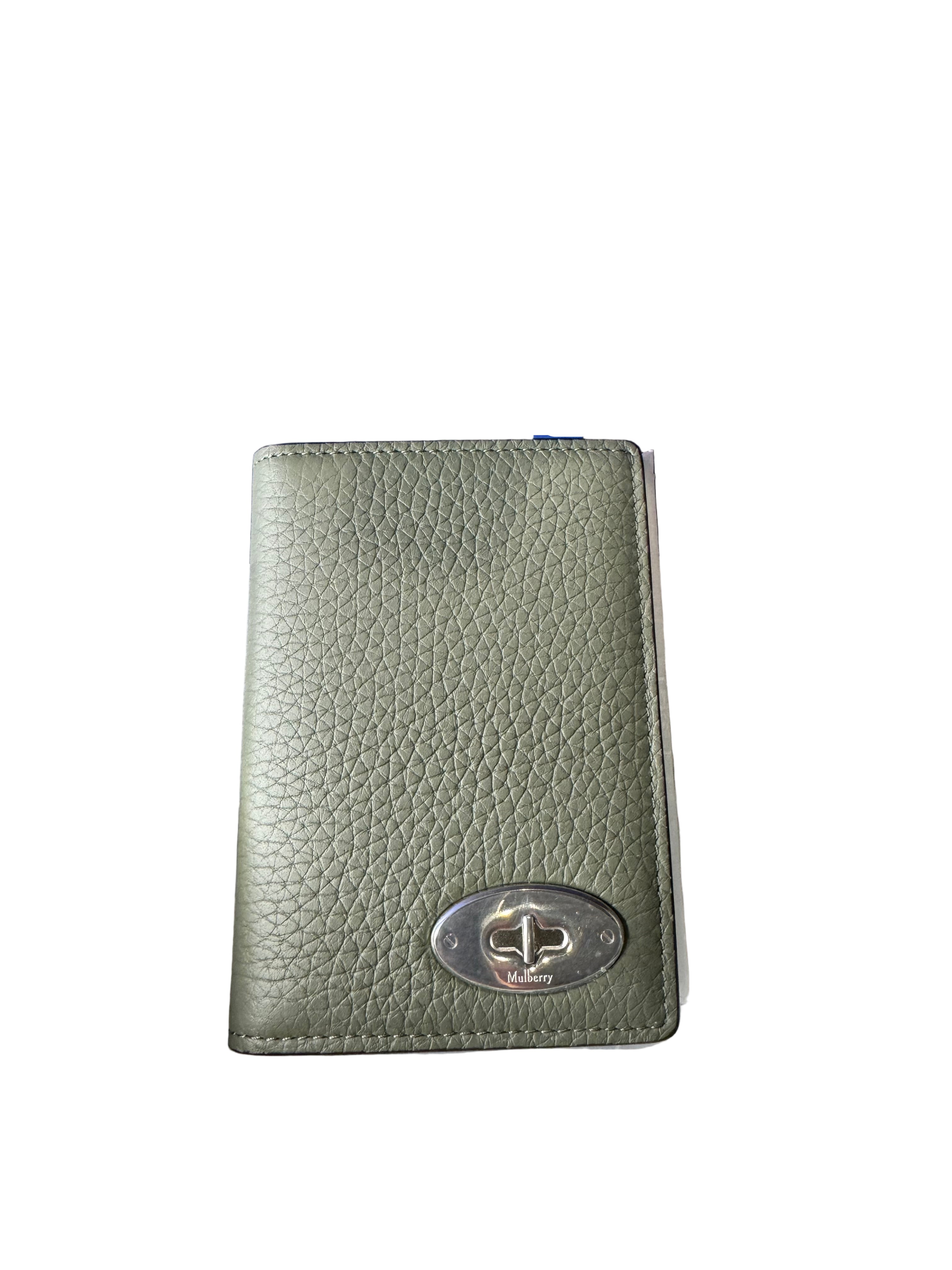 New Mulberry Mens Plaque Card Holder Wallet in Uniform colour