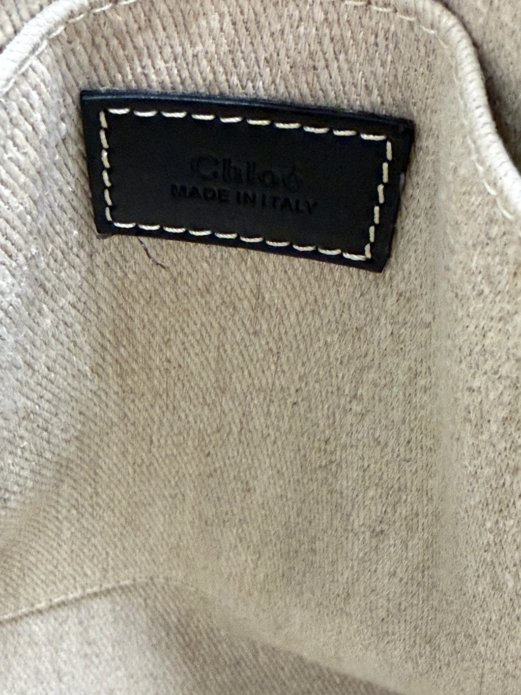 Chloé Woody Tote Bag – Neutral Canvas and Black Leather Trim – Very Good Pre-Owned Condition