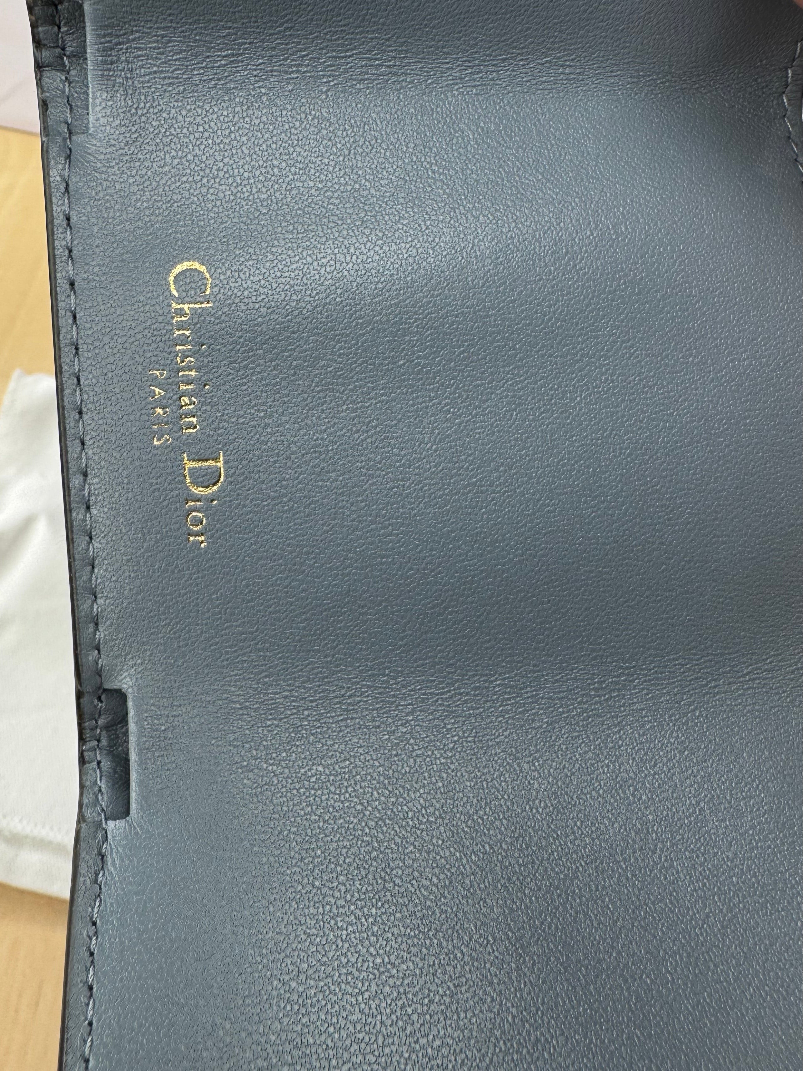New Christian Dior Compact Saddle Wallet Cloud Blue