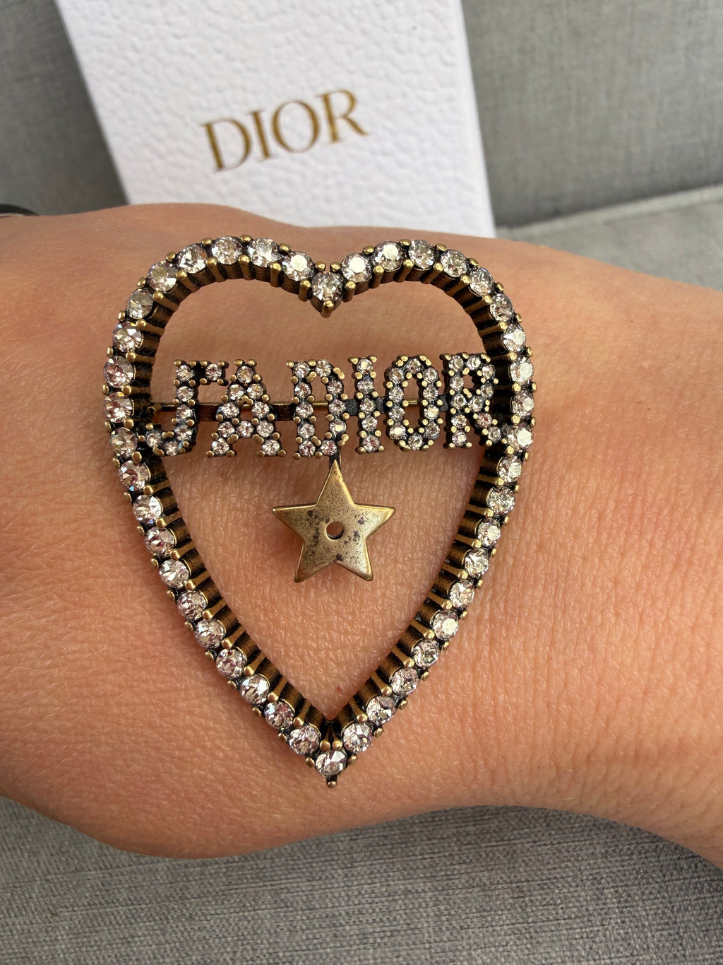 Christian Dior Jadior Heart Brooch - New In Box