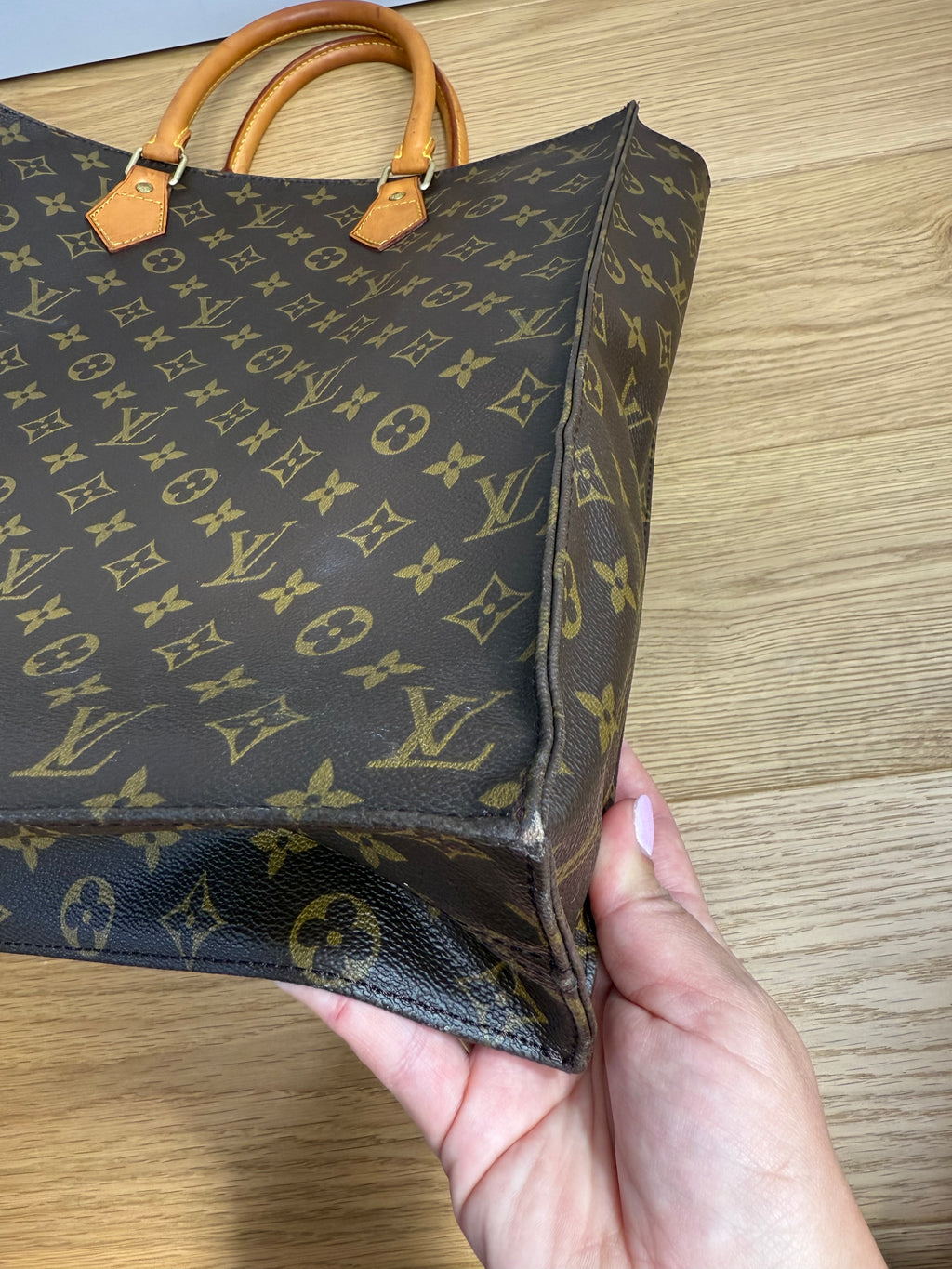 Pre-Loved Vintage Louis Vuitton Sac Plat Tote Bag  in Monogram Canvas