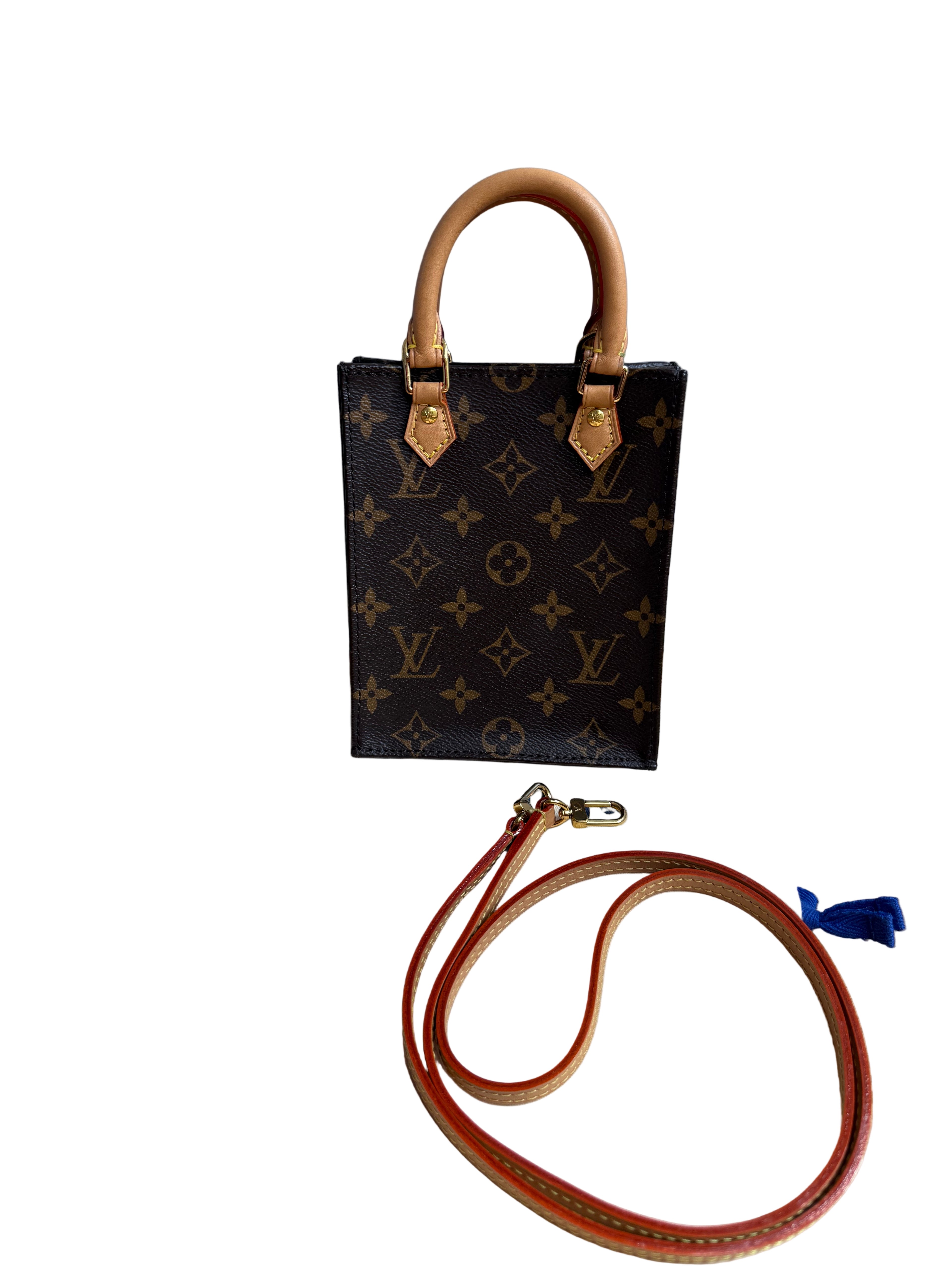 Pre-Owned Louis Vuitton Petit Sac Plat in Monogram Canvas
