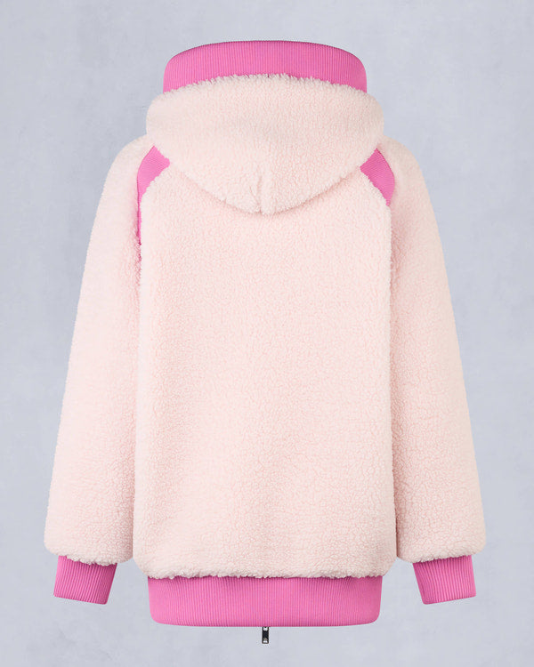 New Moose Knuckles Holland Sherpa Hoodie Jacket in Pink