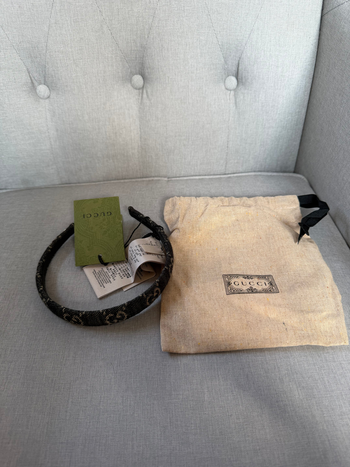 Gucci GG Denim Headband - Brand New