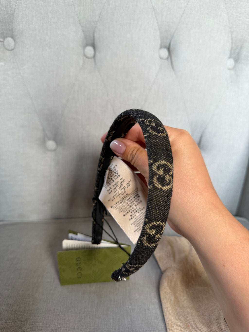 Gucci GG Denim Headband - Brand New