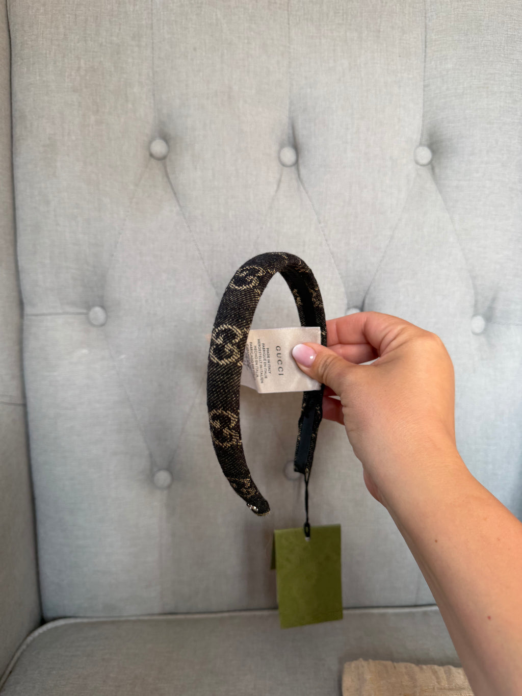 Gucci GG Denim Headband - Brand New