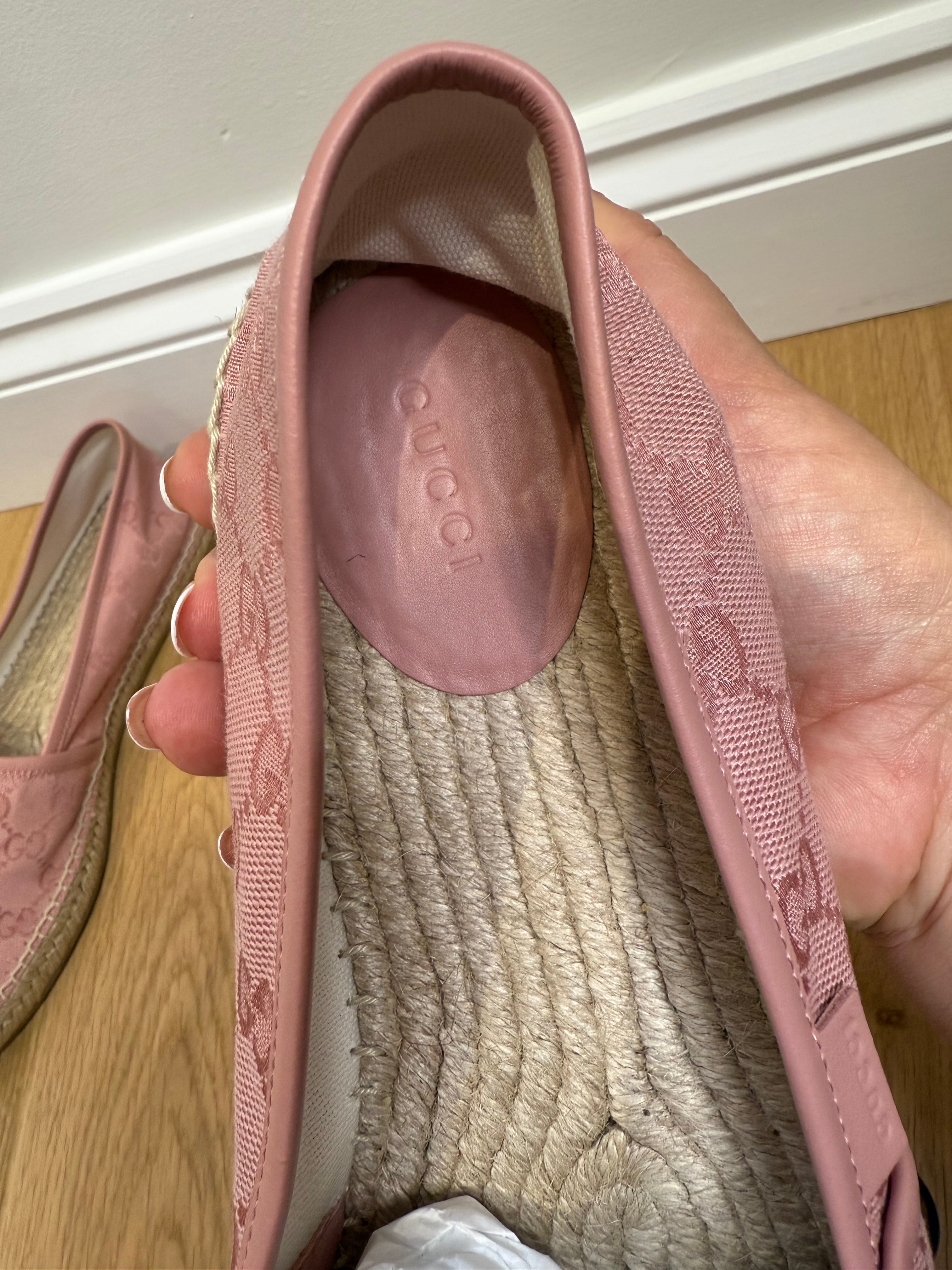 Gucci Guccissima GG Canvas Espadrilles in Dusty Pink