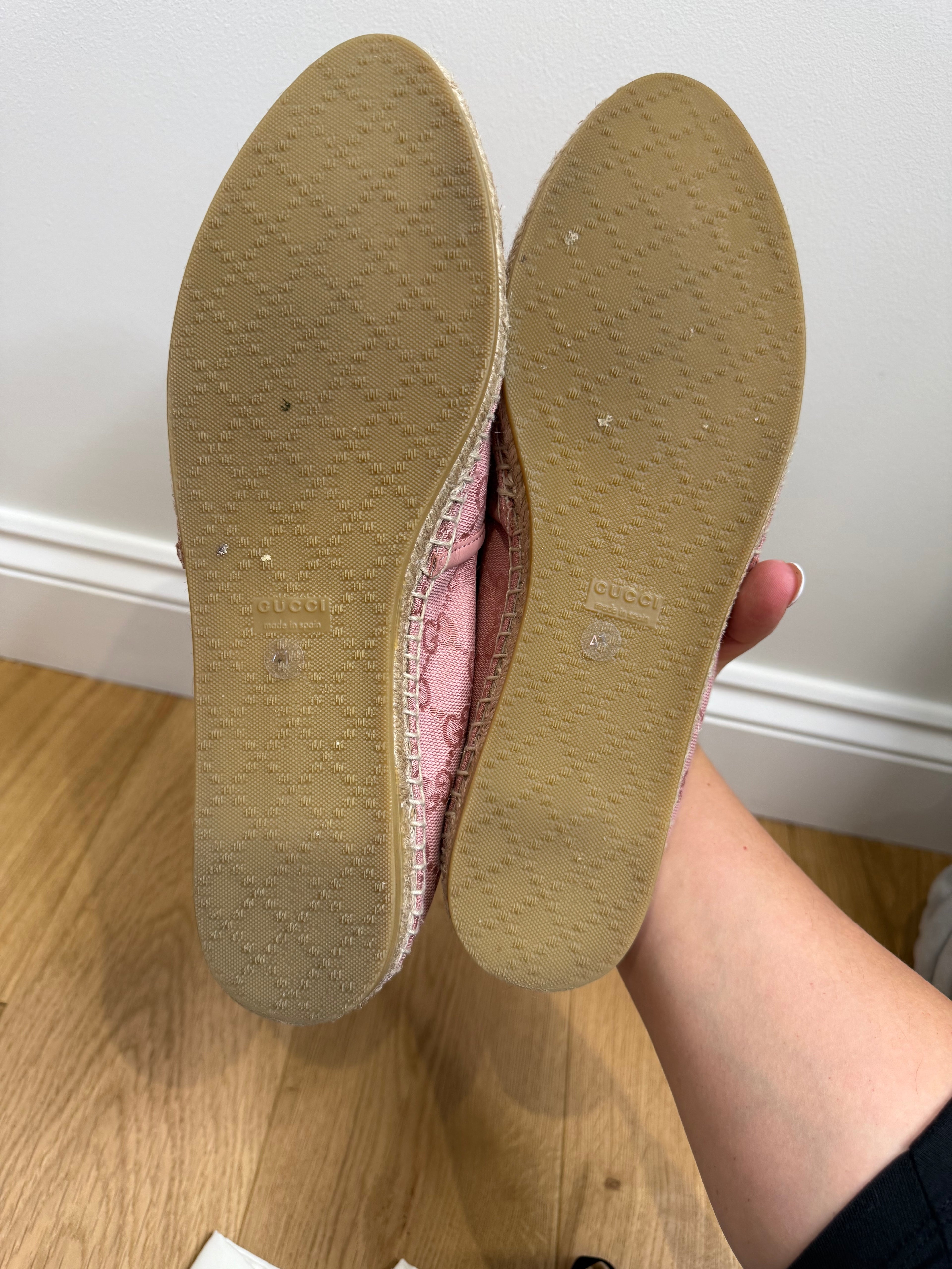 Gucci Guccissima GG Canvas Espadrilles in Dusty Pink