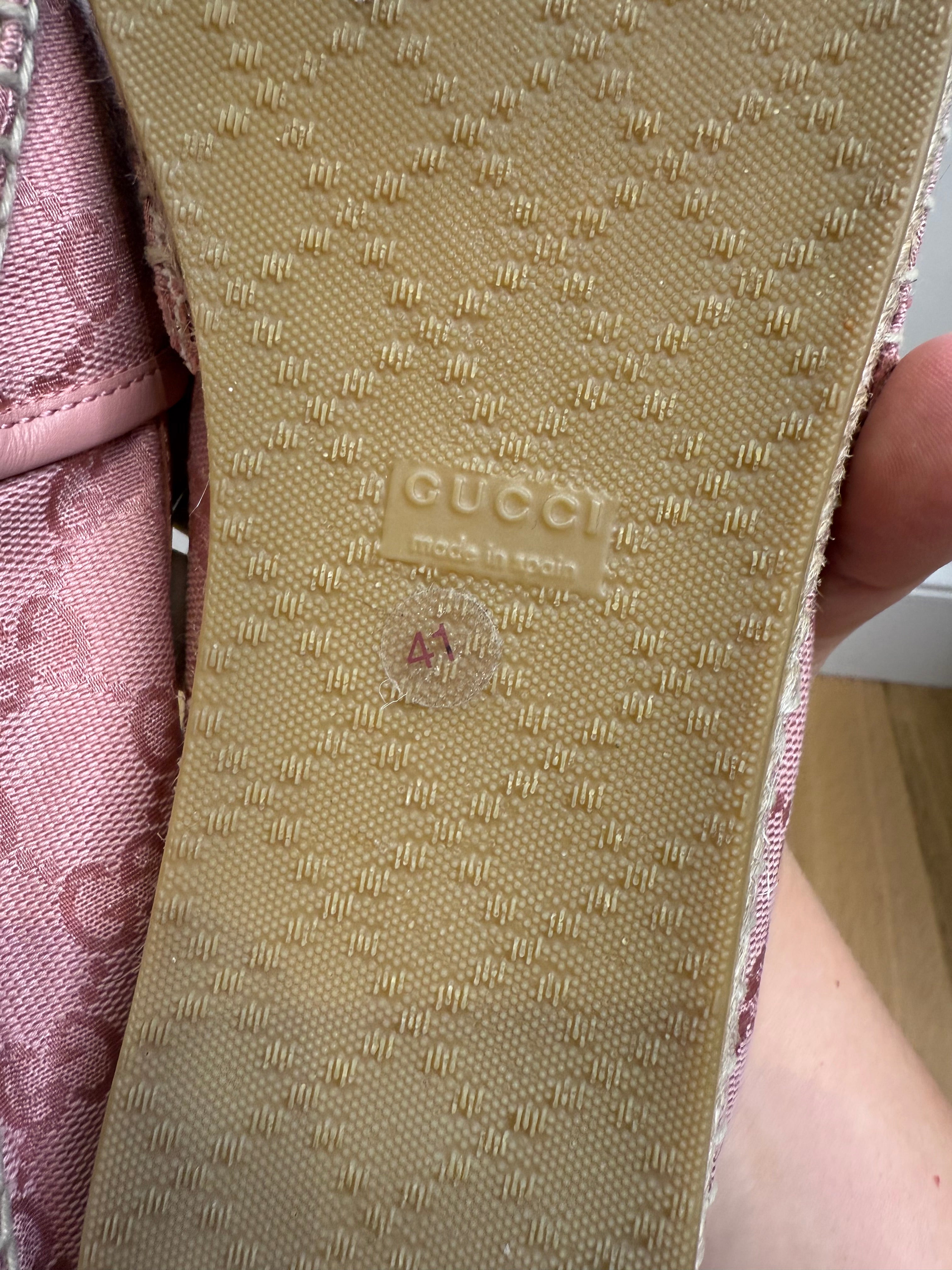 Gucci Guccissima GG Canvas Espadrilles in Dusty Pink