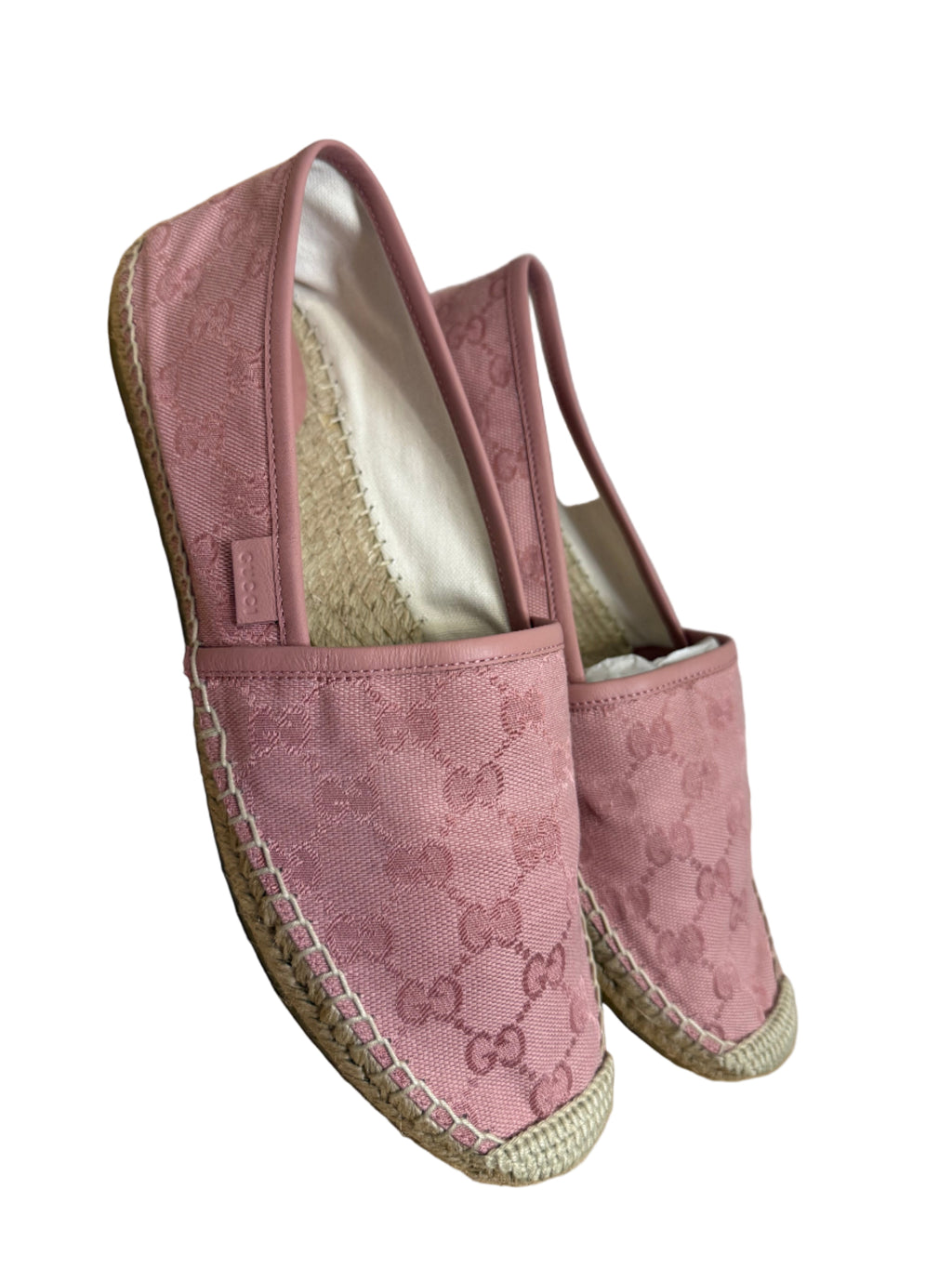 Gucci Guccissima GG Canvas Espadrilles in Dusty Pink