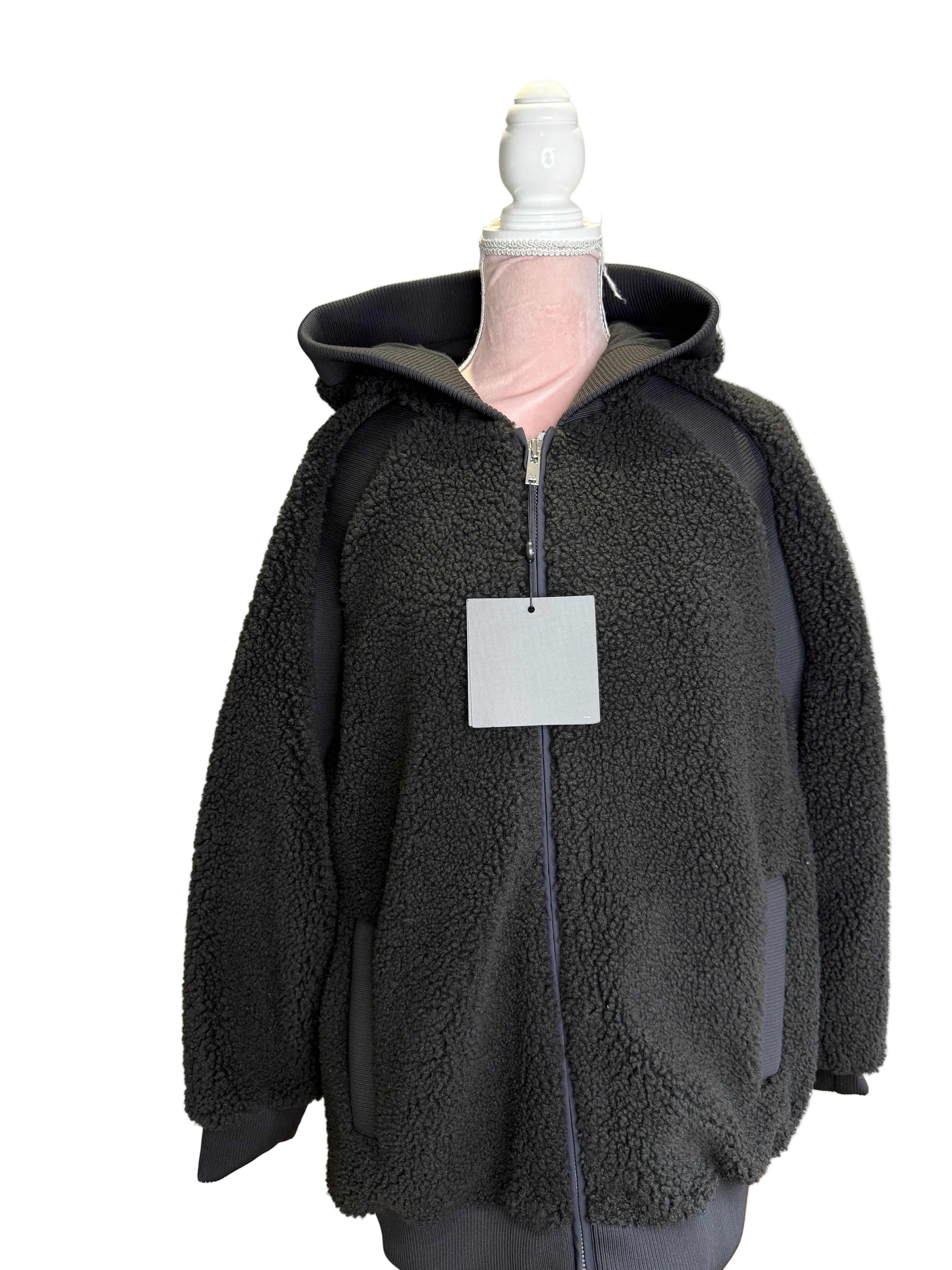 New Moose Knuckles Holland Sherpa Hoodie Jacket in Black