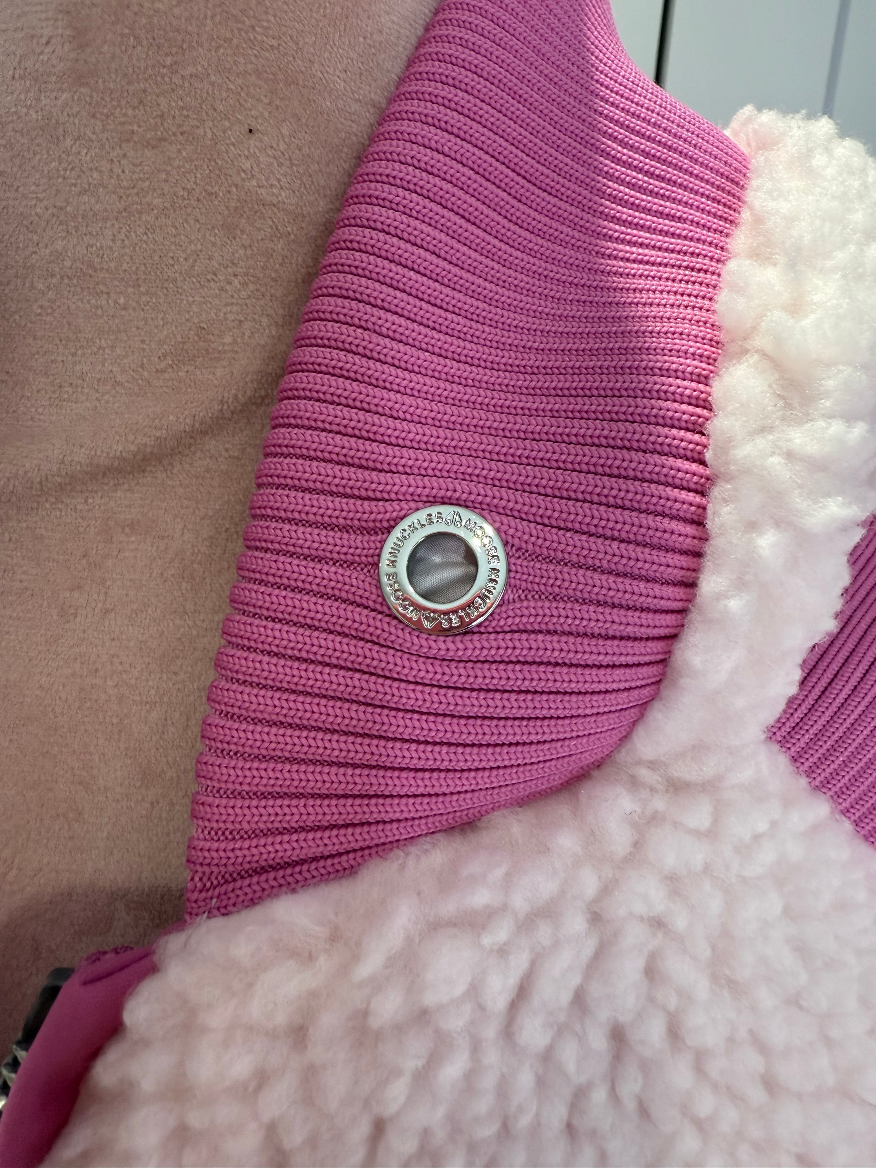 New Moose Knuckles Holland Sherpa Hoodie Jacket in Pink