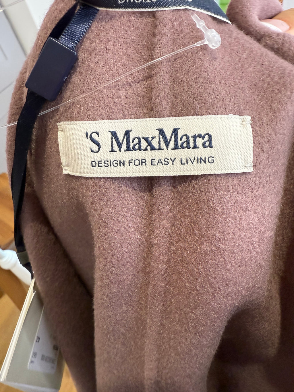 S Max Mara Messi Belted Virgin Wool Coat in Dusty Pink
