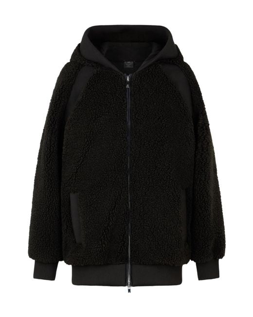 New Moose Knuckles Holland Sherpa Hoodie Jacket in Black