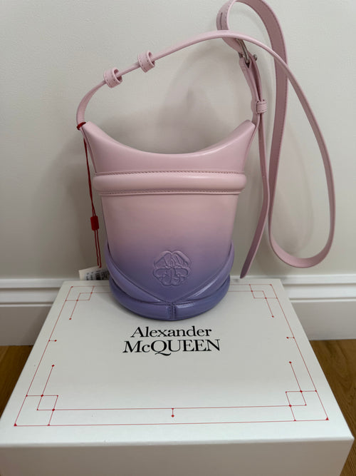 Alexander McQueen The Curve Small Bucket Bag in Pink and Lilac Ombré