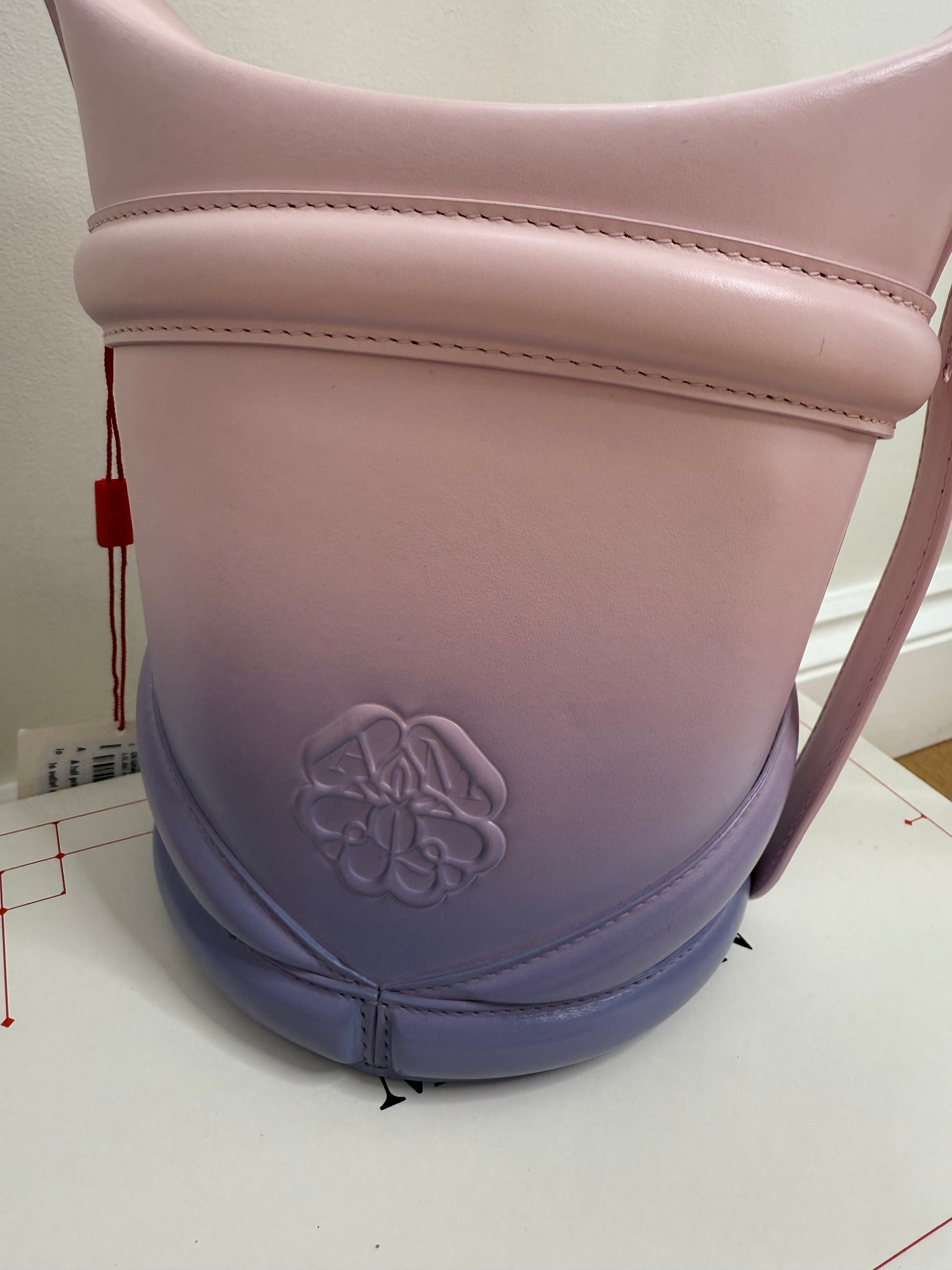 Alexander McQueen The Curve Small Bucket Bag in Pink and Lilac Ombré