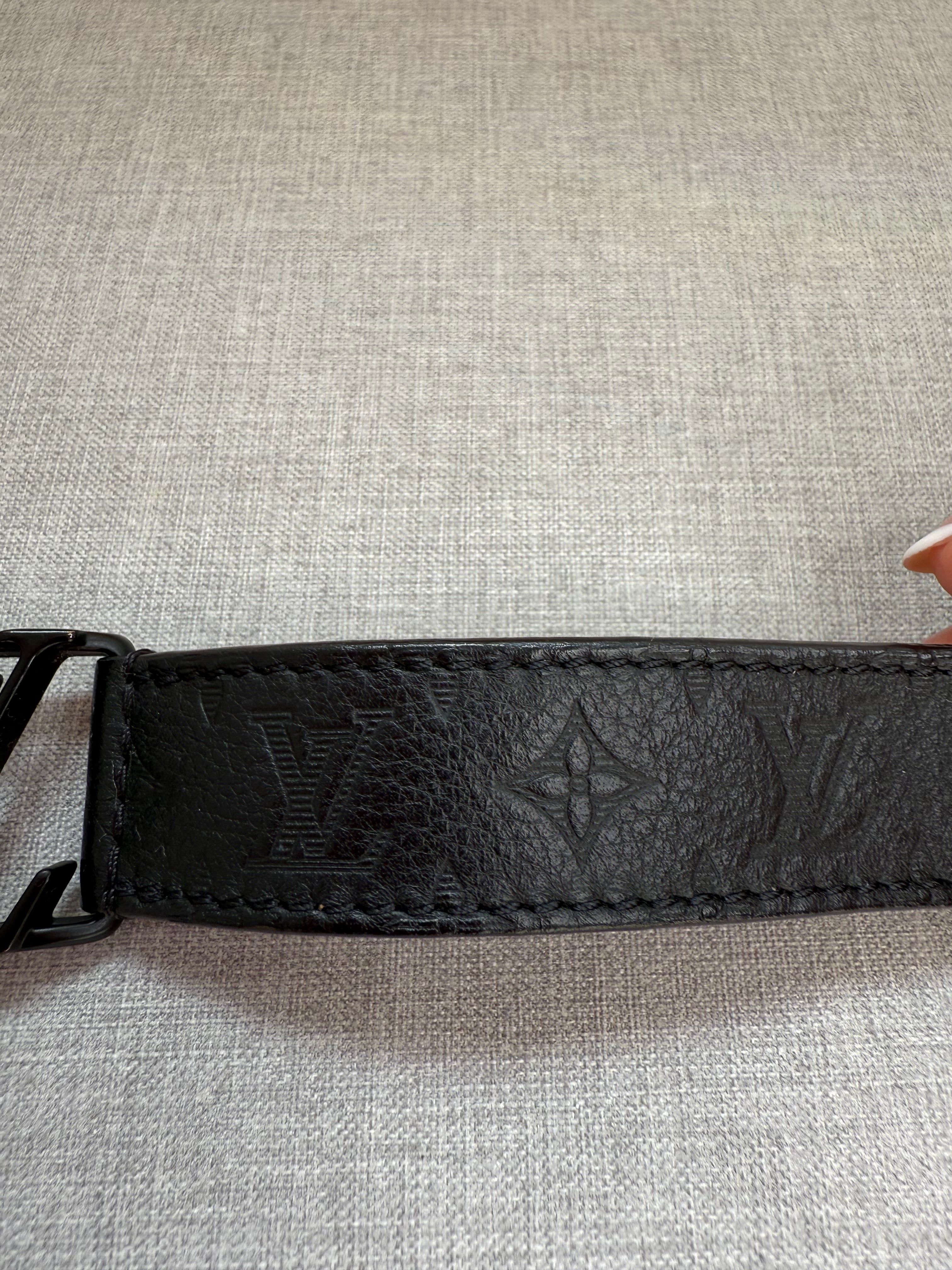 Pre-Owned Louis Vuitton Hockeinheim Bracelet in Black Empreinte monogram print