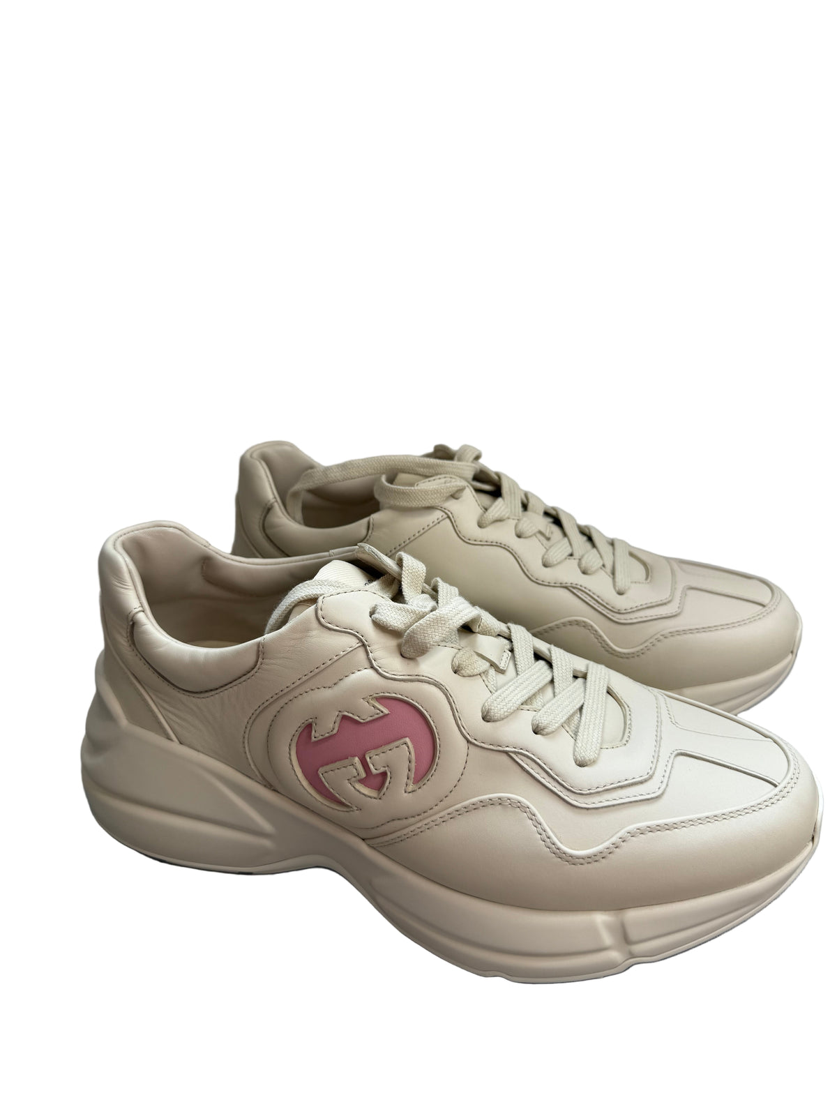 New Gucci Rhyton leather sneakers trainers in white