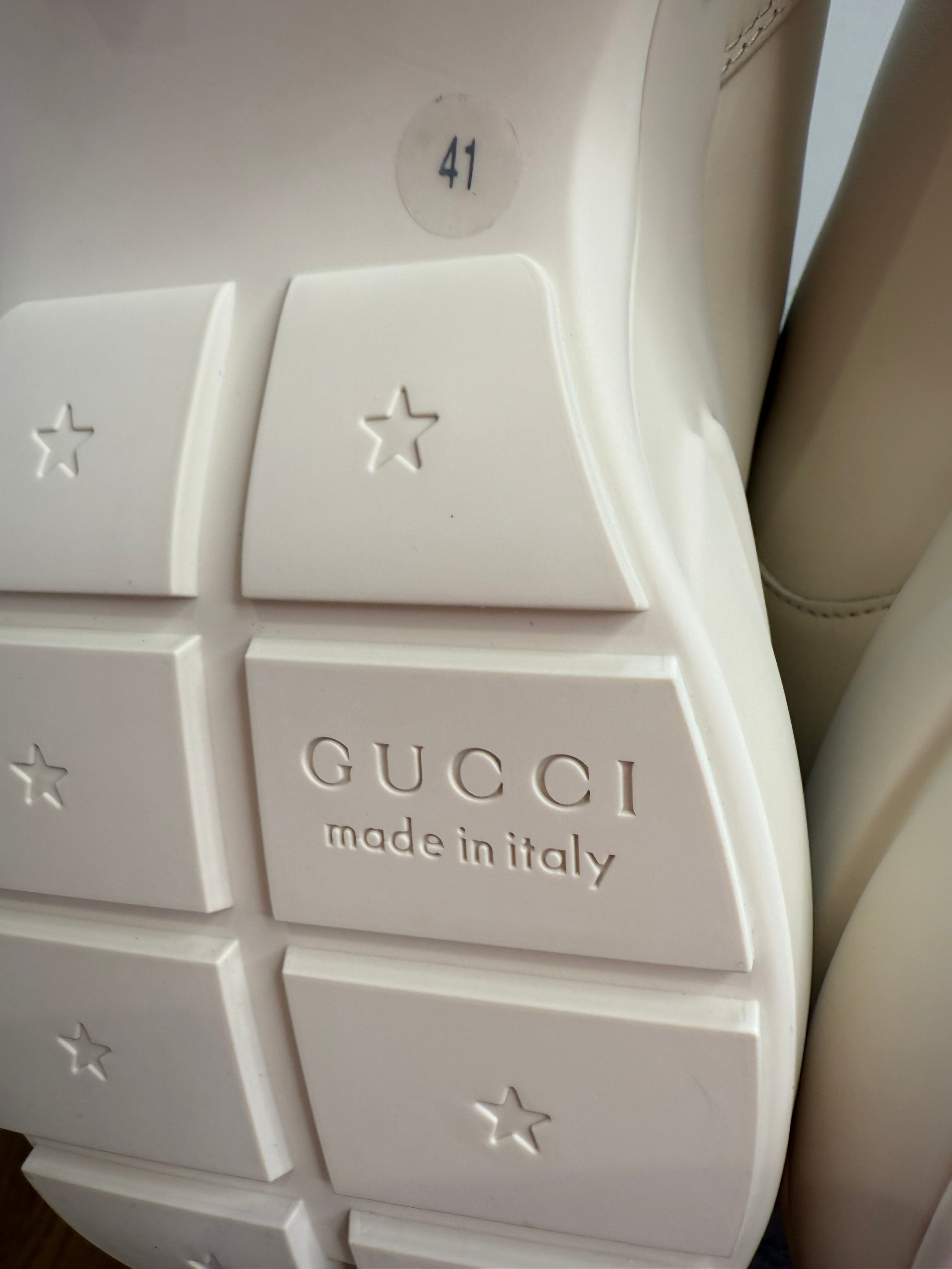 New Gucci Rhyton leather sneakers trainers in white
