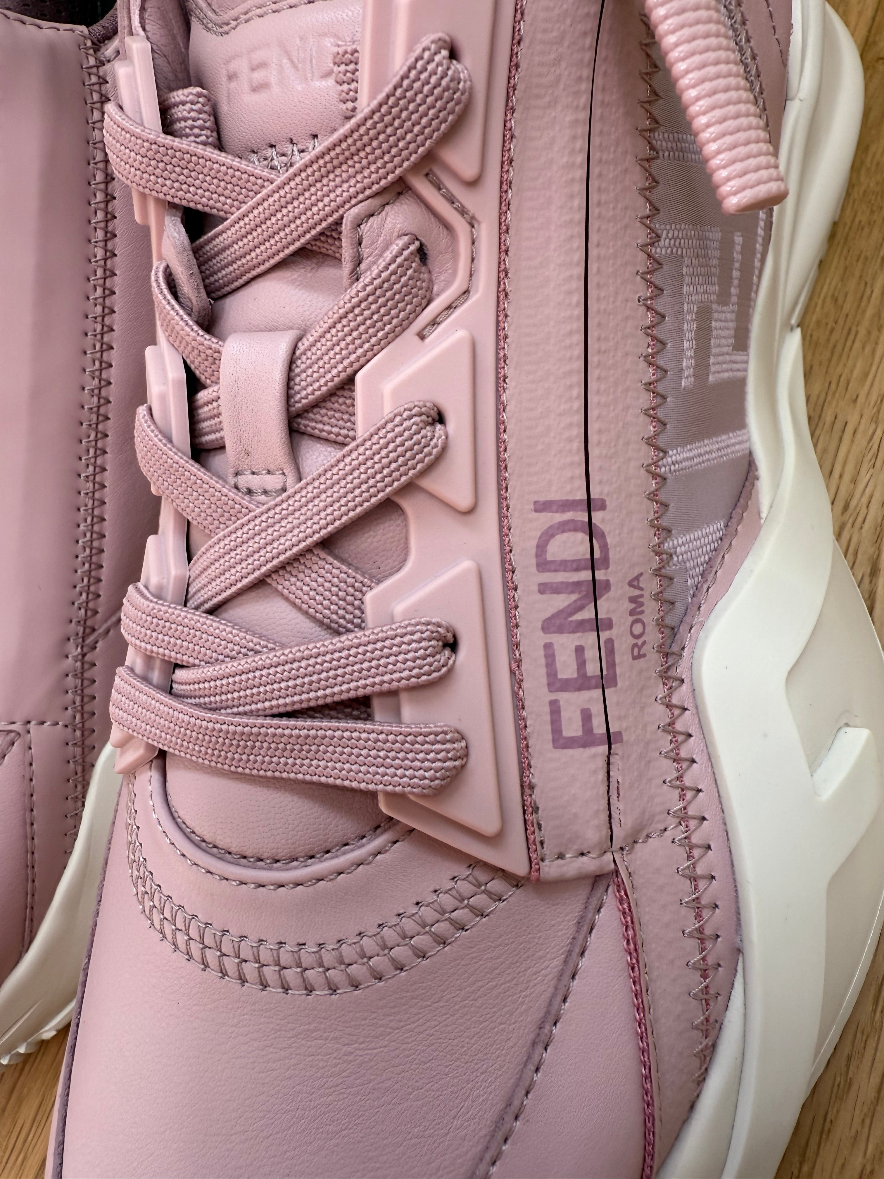 New Fendi Flow Trainers in Rose Pink