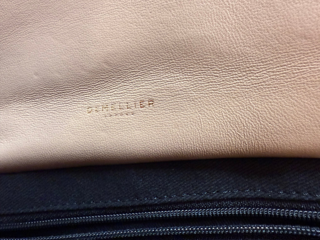 DeMellier Beige Quilted Leather Shoulder Bag with gold chain crossbody strap