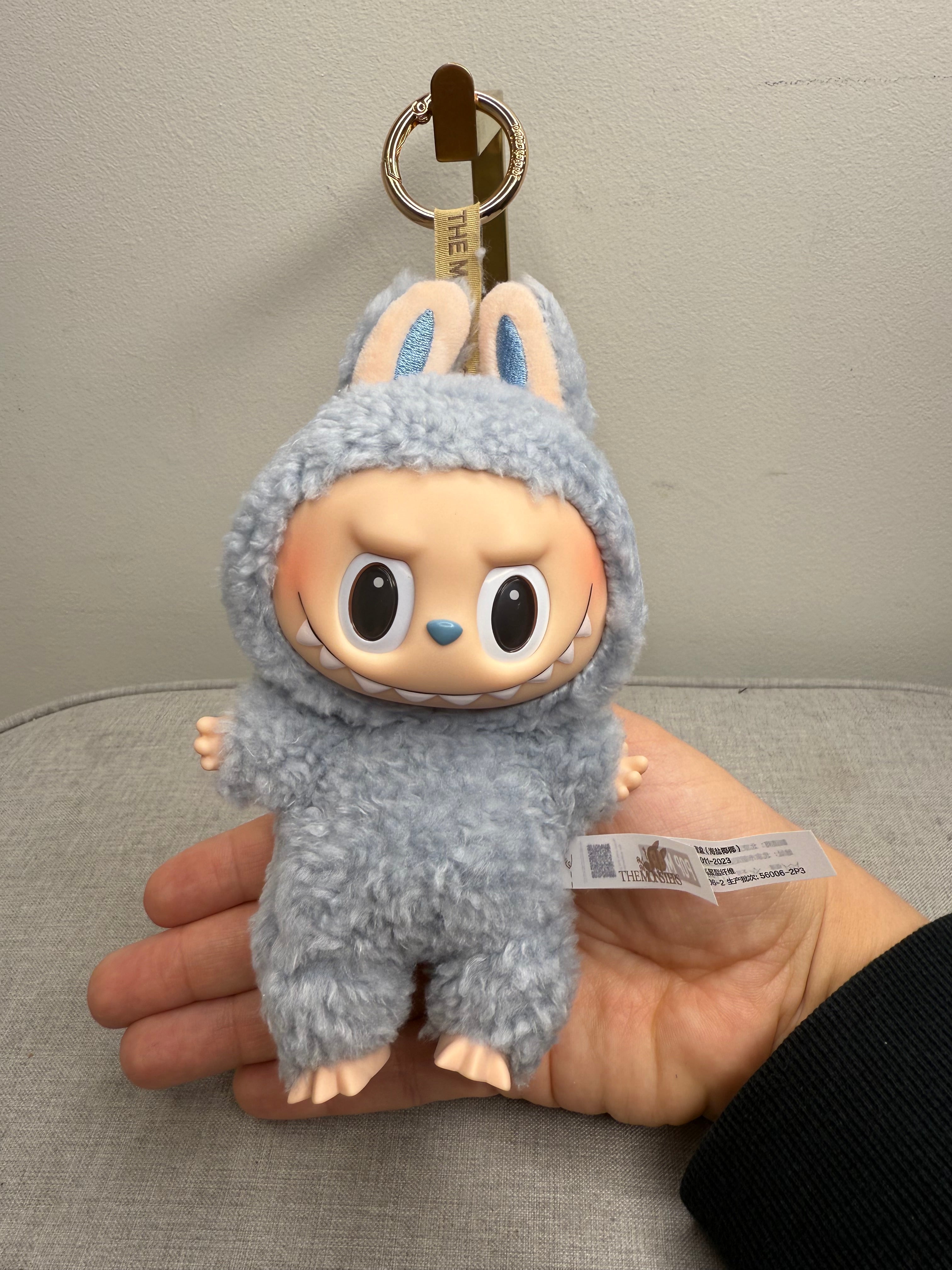 Popmart Labubu The Monsters Excited Macaroon Vinyl Plush Hanging Card With Designer Inspired Outfit