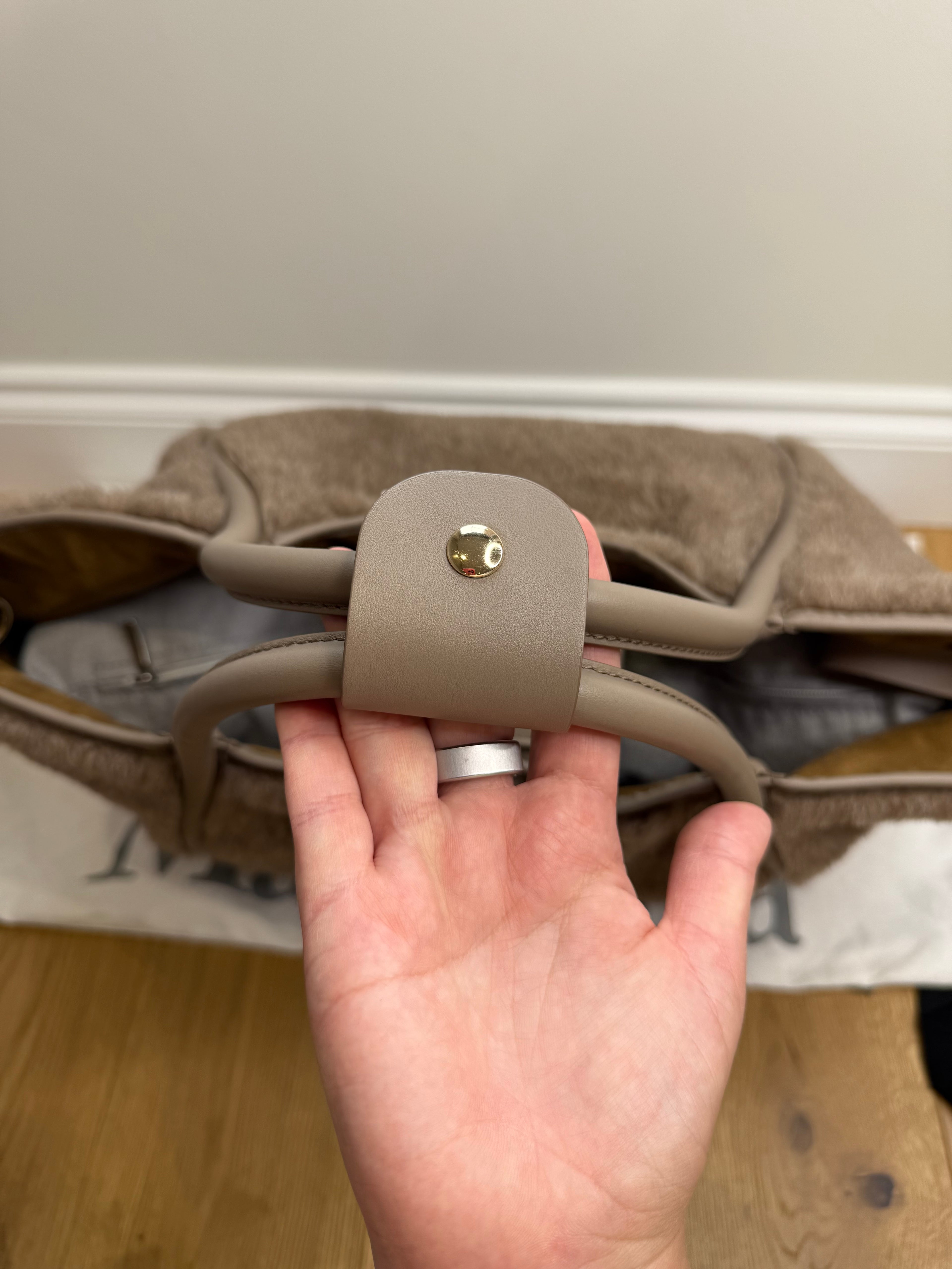 New Max Mara Marine Teddy Bag - camel melange